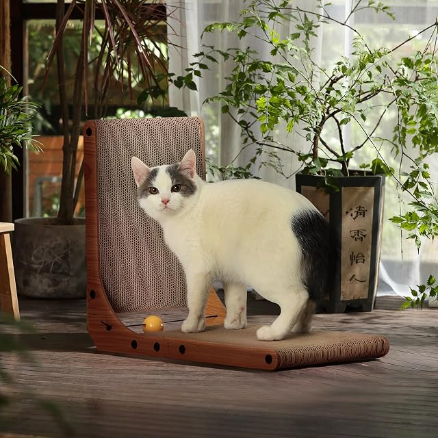 Foto 8 de 8 de FUKUMARU Rascador para Gatos en Forma de L, 48 cm