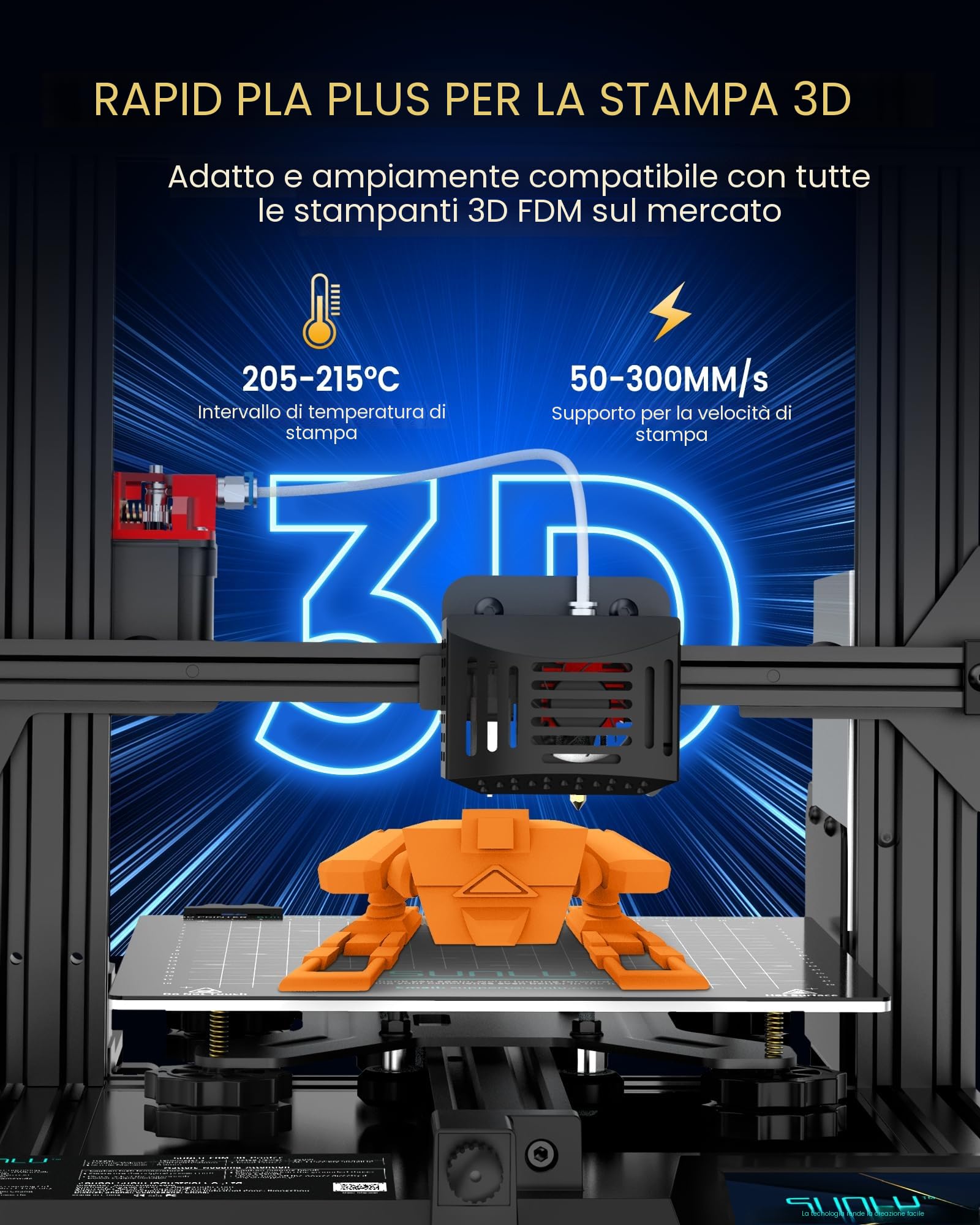 SUNLU Pacchetto di 4 kg di filamento PLA+2.0, filamento per stampante 3D PLA+ 1,75 mm, più resistente e forte, 1 kg per bobina, 4 kg in totale, nero+bianco+grigio+quercia (legno)