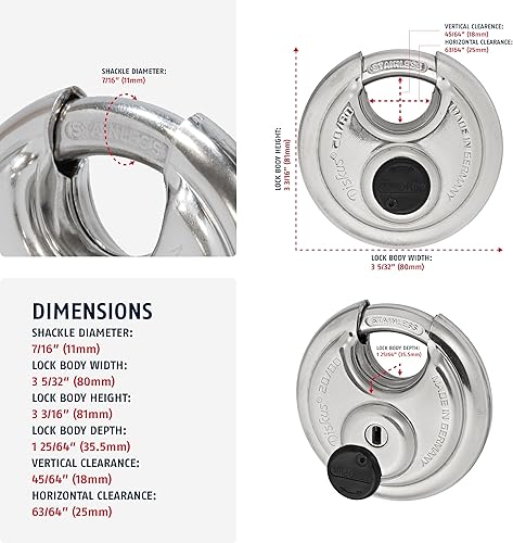 Miniatura 2 de ABUS 2080 KD B candado con llaves distintas de acero inoxidable para alta y extrema seguridad