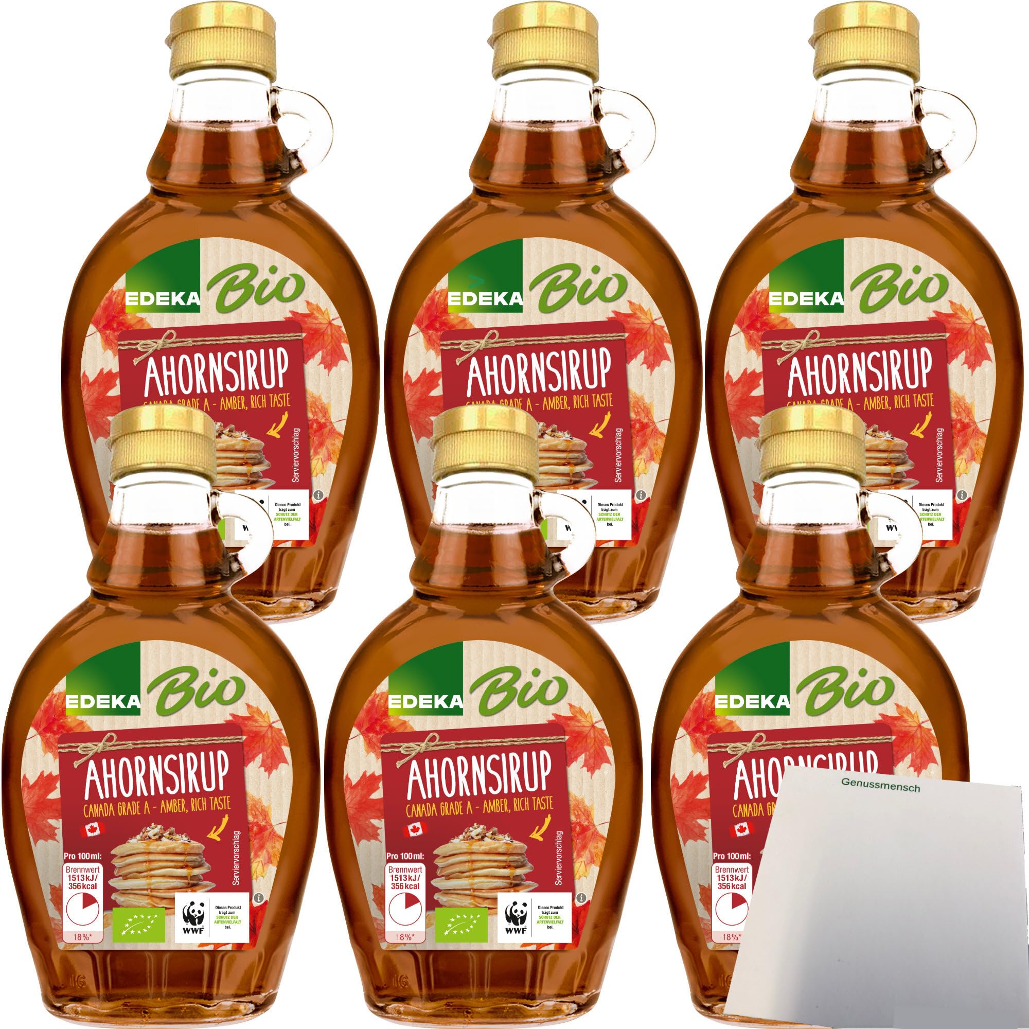 Edeka Bio Ahornsirup aus Kanada 6er Pack (6x250ml Flasche) + usy Block