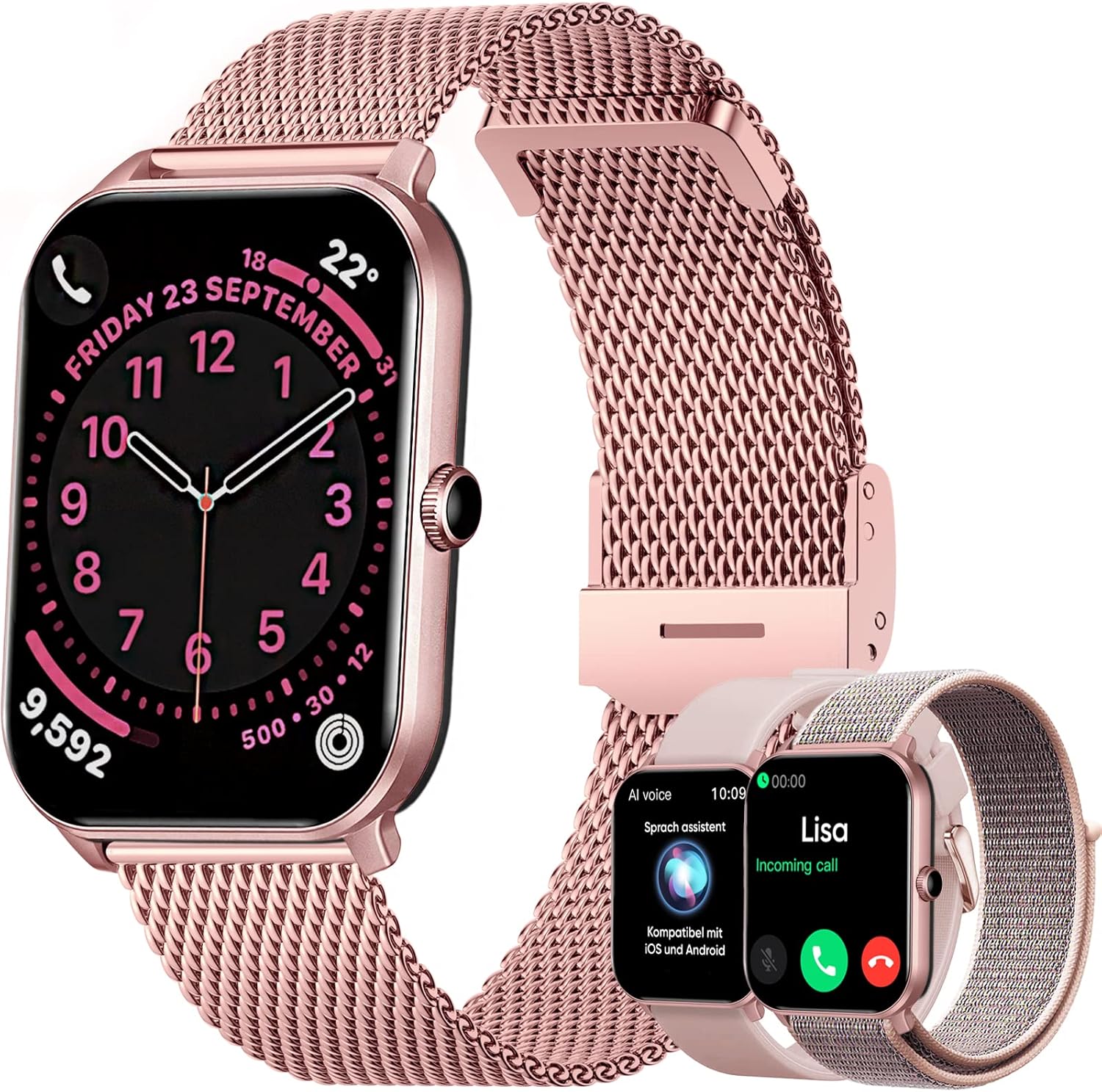 Smartwatch Mit Whatsapp Funktion Ohne Sim Karte Dachma Android Smartwatch Damen - 1.85" Uhr mit Whatsapp Funktion Damen