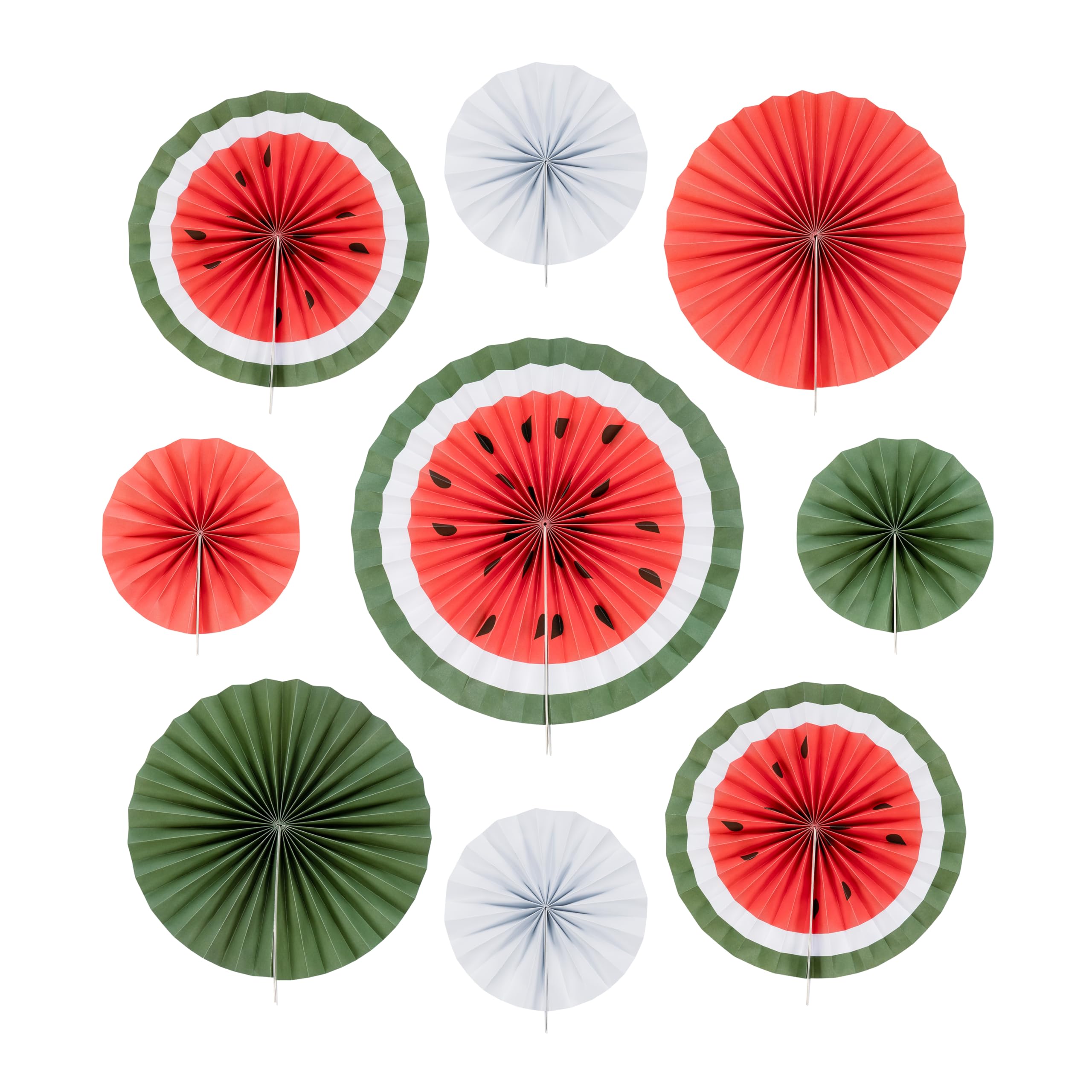 My Salah Mat Watermelon Paper Fans Set Of 9 For Ramadan & Eid Decoration Palestine Themed Hanging Decoration