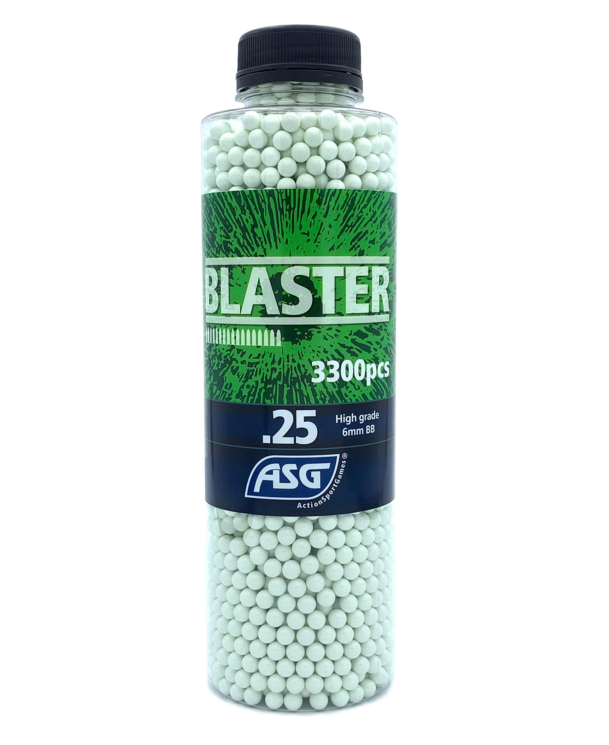 Blaster 6mm Airsoft BBs - Bottle of 0.25g x 3300pcs - High Grade (+/- 0.03mm tolerance) BBs
