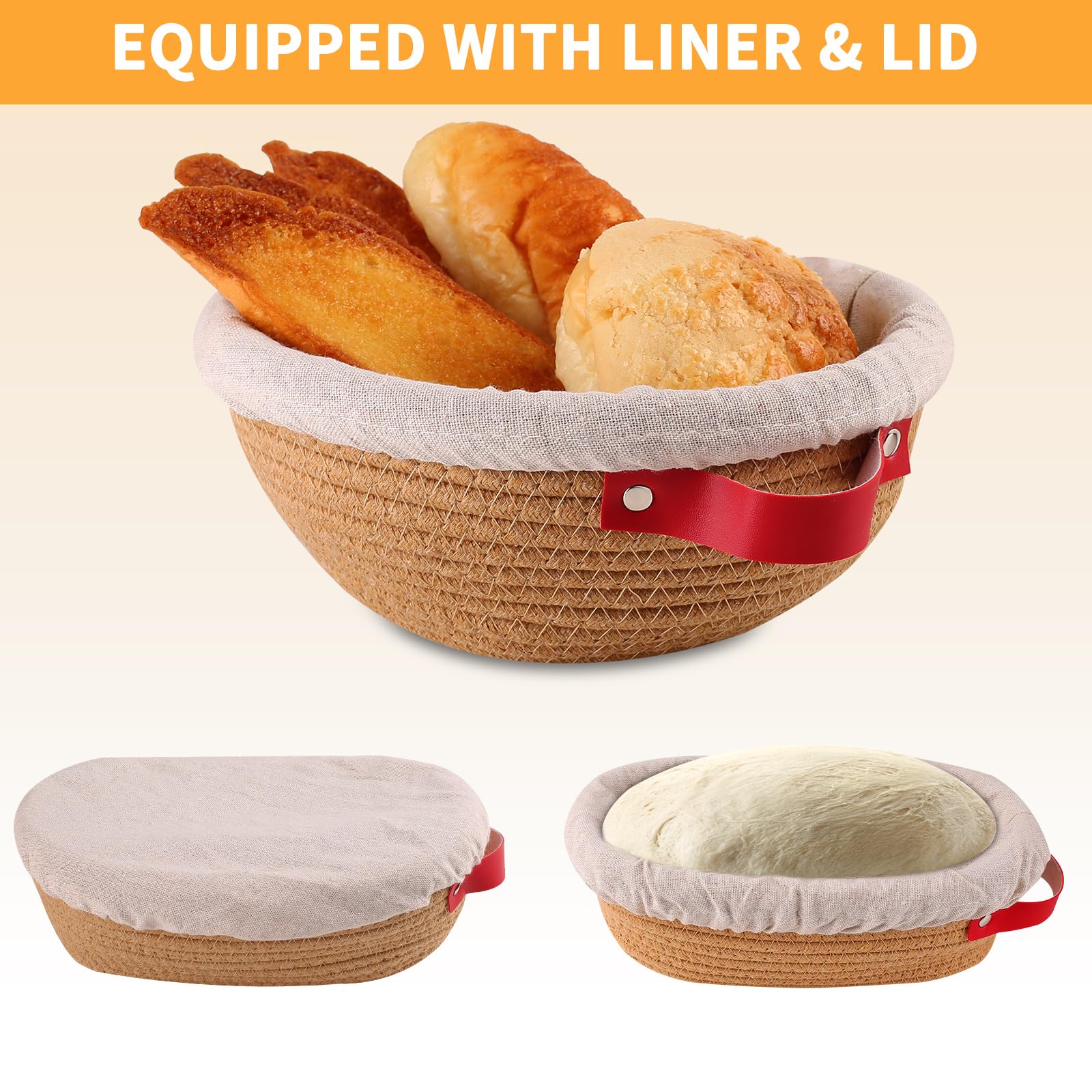 Yiomxhi Banneton Pour Pain, 2 Pièces Corbeille à Fermentation Rond