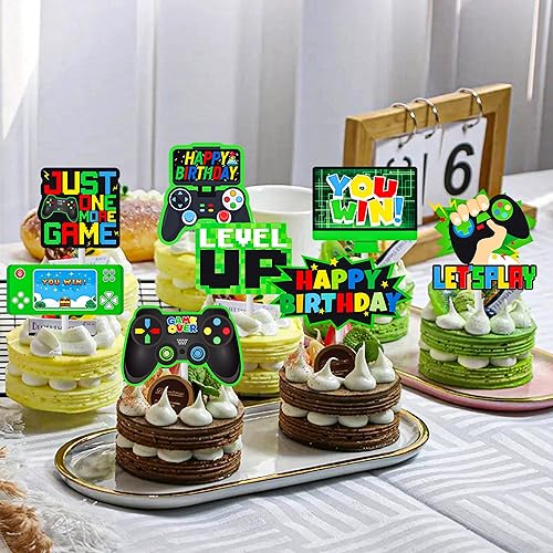 Miniatura 9 de 36 piezas de decoración de cupcakes para fiesta de videojuegos, consola de juegos, decoración de fiesta de cumpleaños, decoración de pastel para
