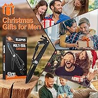 Vista 2 de Mosquetón multiherramienta con cuchillo de bolsillo, equipo EDC con cuchillos plegables, abridor de botellas, rompevanas y destornillador, regalos