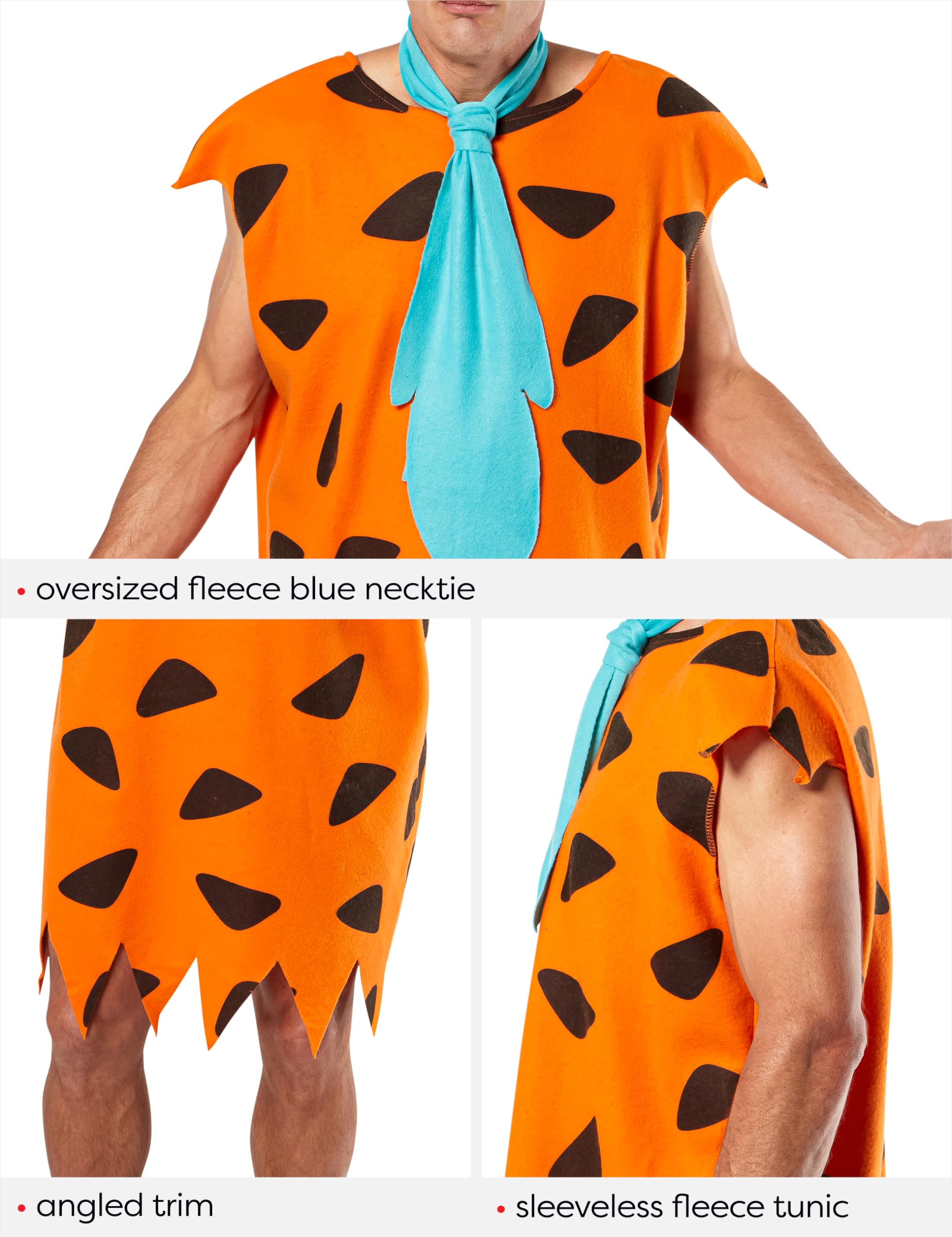 Rubies Disfraz Pedro Picapierdra para hombres, Túnica impresa con corbata, Talla única, Oficial The Flintstones para Carnaval, fiestas, despedidas y cosplay