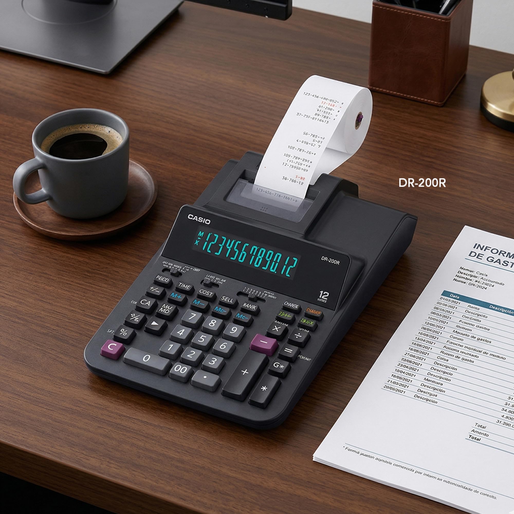 CASIO DR-200R Calculadora Profesional con Mecanismo de impresión Paralelo