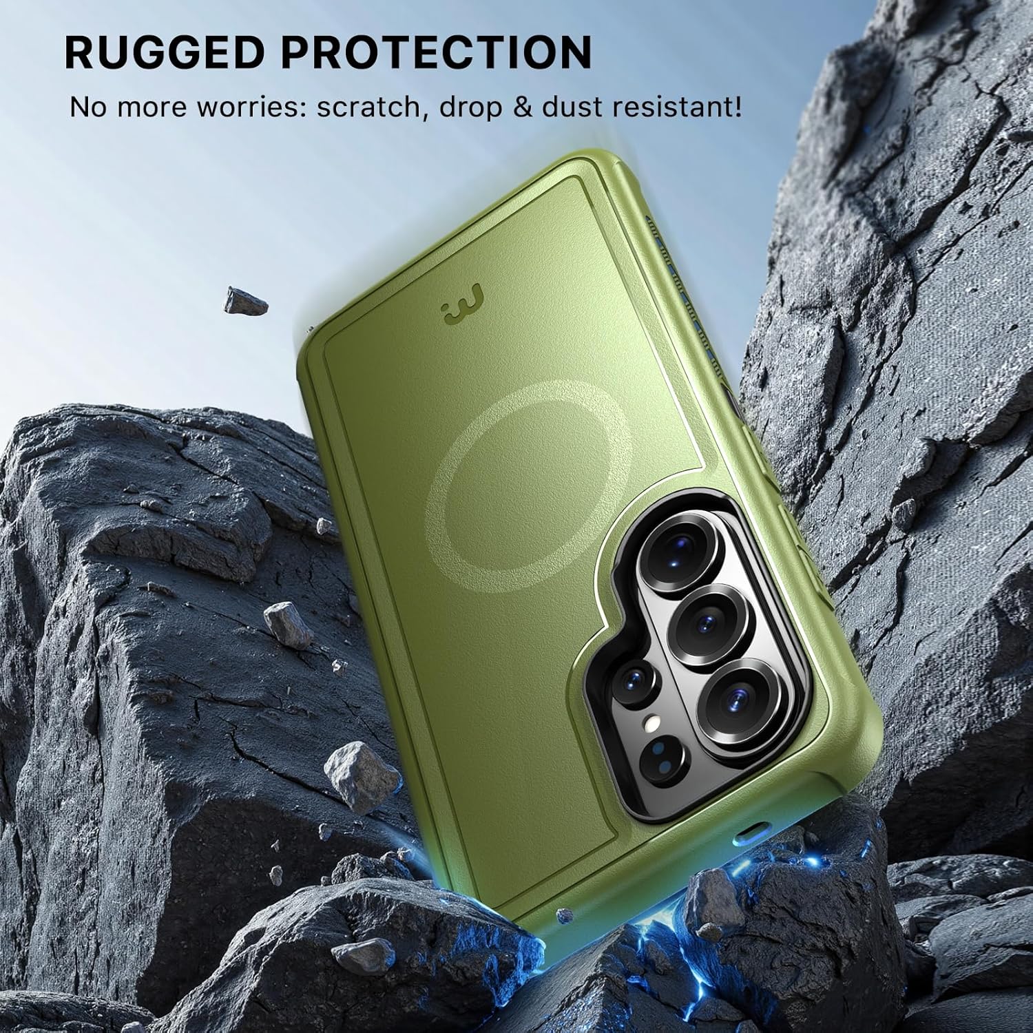 M MYBAT PRO for Samsung Galaxy S26 Ultra Case,Magnetic Cover with Drop-Tested Armor,Heavy Duty Protection Case for Galaxy S26 Ultra,Shockproof Cover|Supports Wireless Charging Army Green