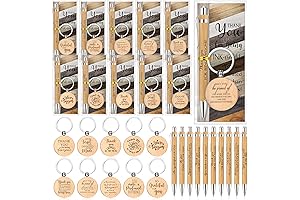 Employee & Teacher Holiday 'Thank You' Bamboo Pen / Wooden Keychain Bulk...