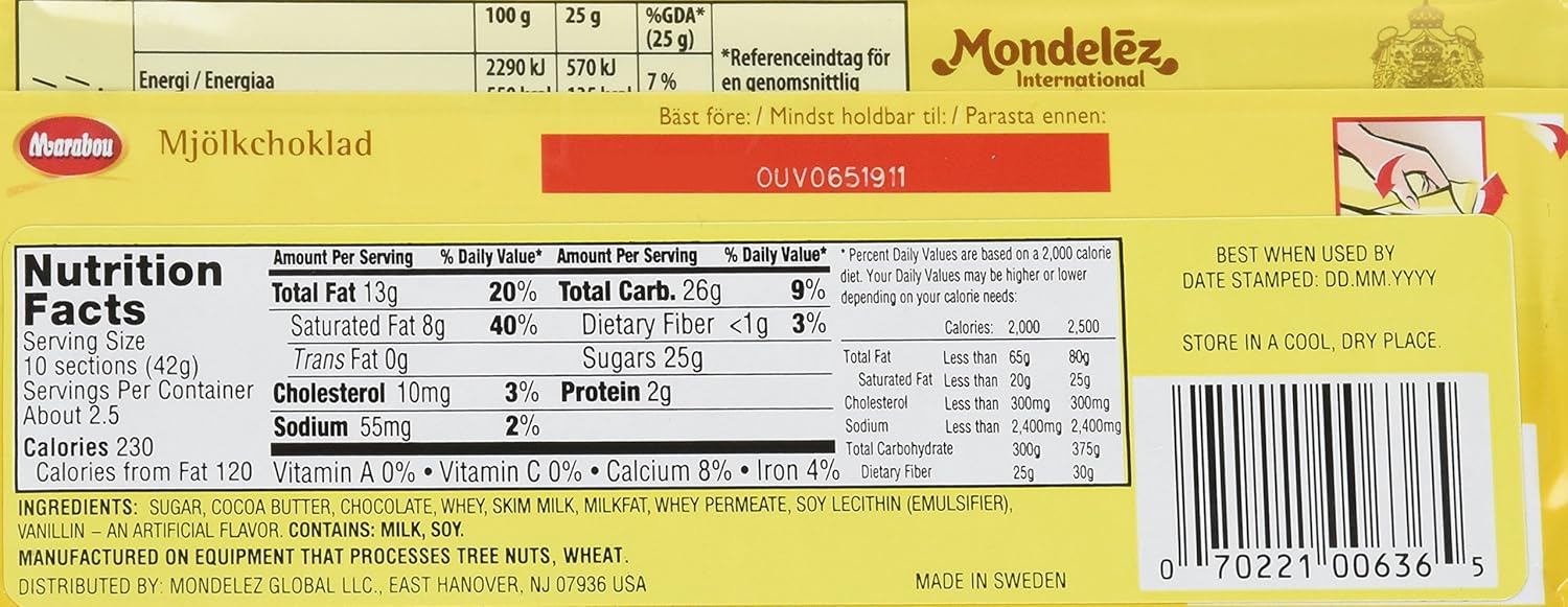 Marabou Milk Chocolate Bars 6-Pack