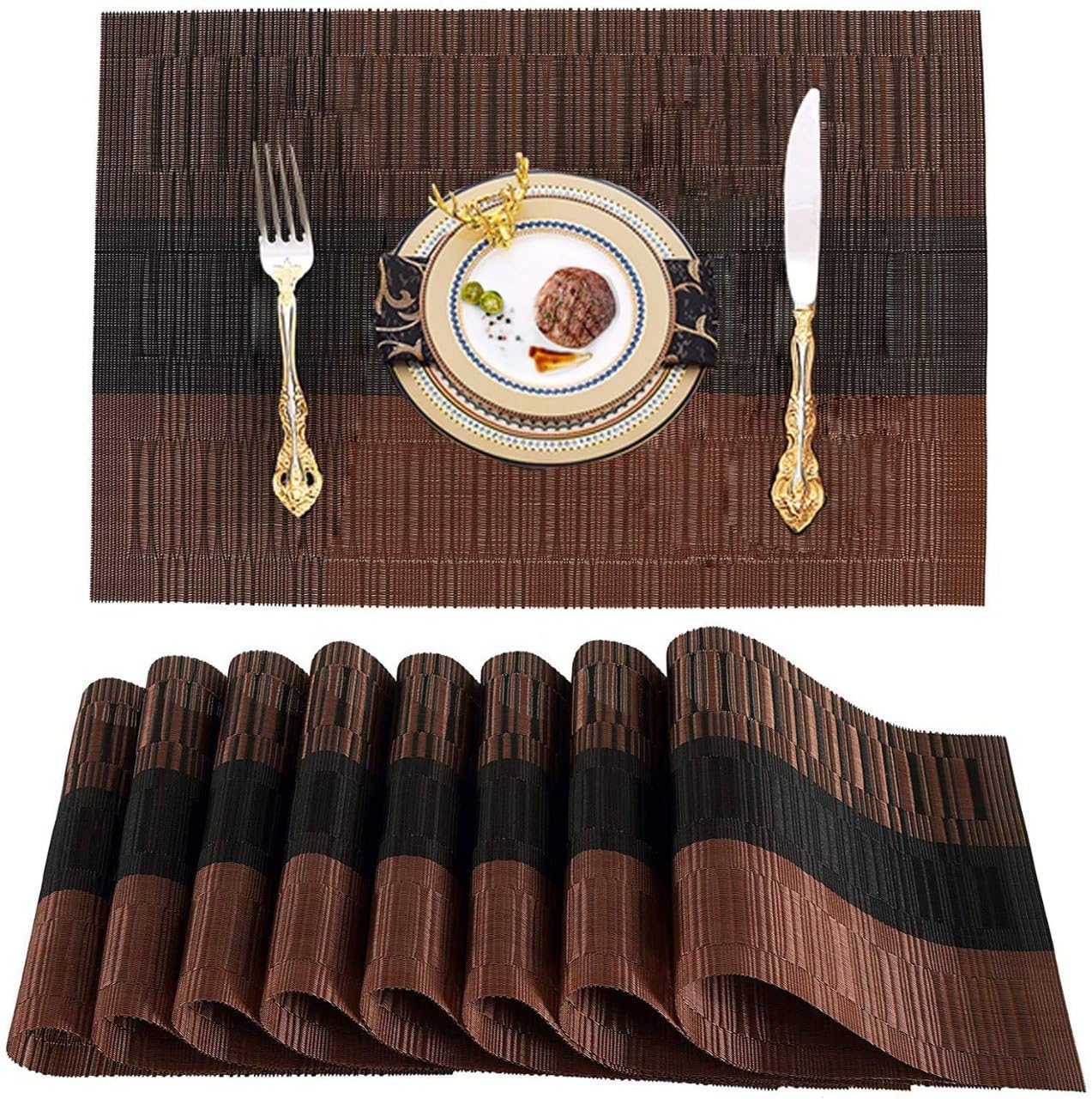 PVC Placemats Set – Heat-Resistant, Washable Placemats for Dining Table – Non-Slip Kitchen Table Mats, Easy to Clean Tabletop Protection for Indoor & Outdoor Use (4, Orange) — Amazon image 28