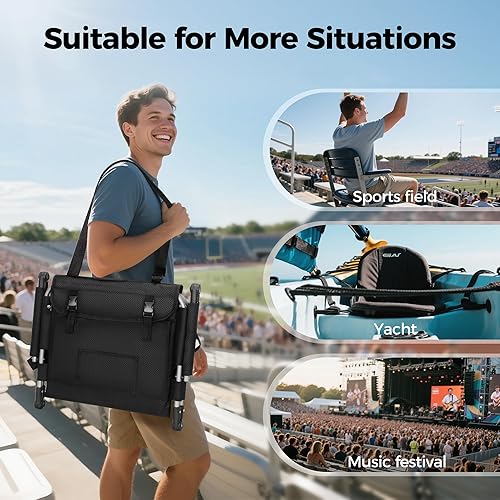 Miniatura 10 de ALPHA CAMP Stadium Seat Padded Chair for Bleachers with Back& Arm Rest