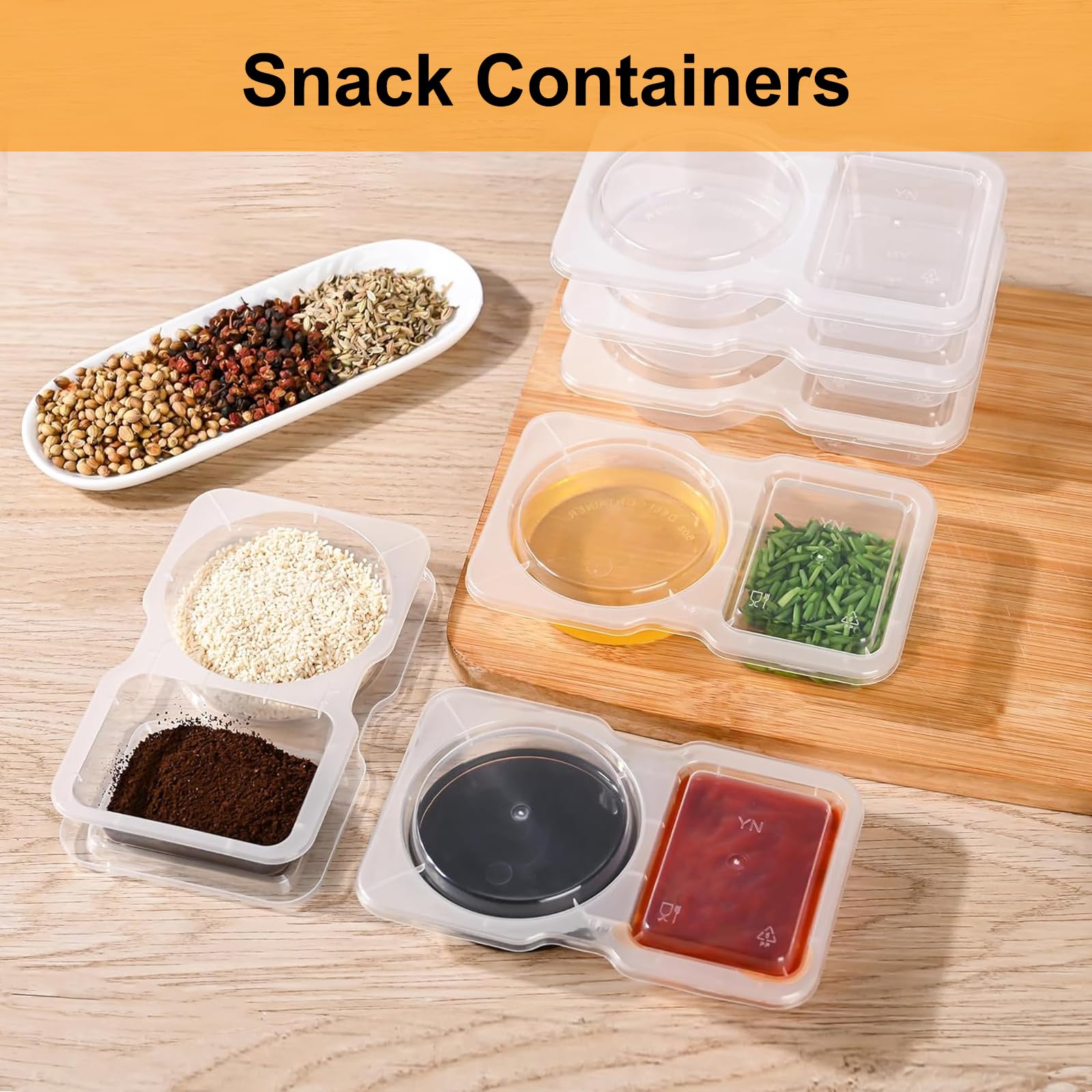 20 contenitori riutilizzabili per snack con coperchi, contenitori per