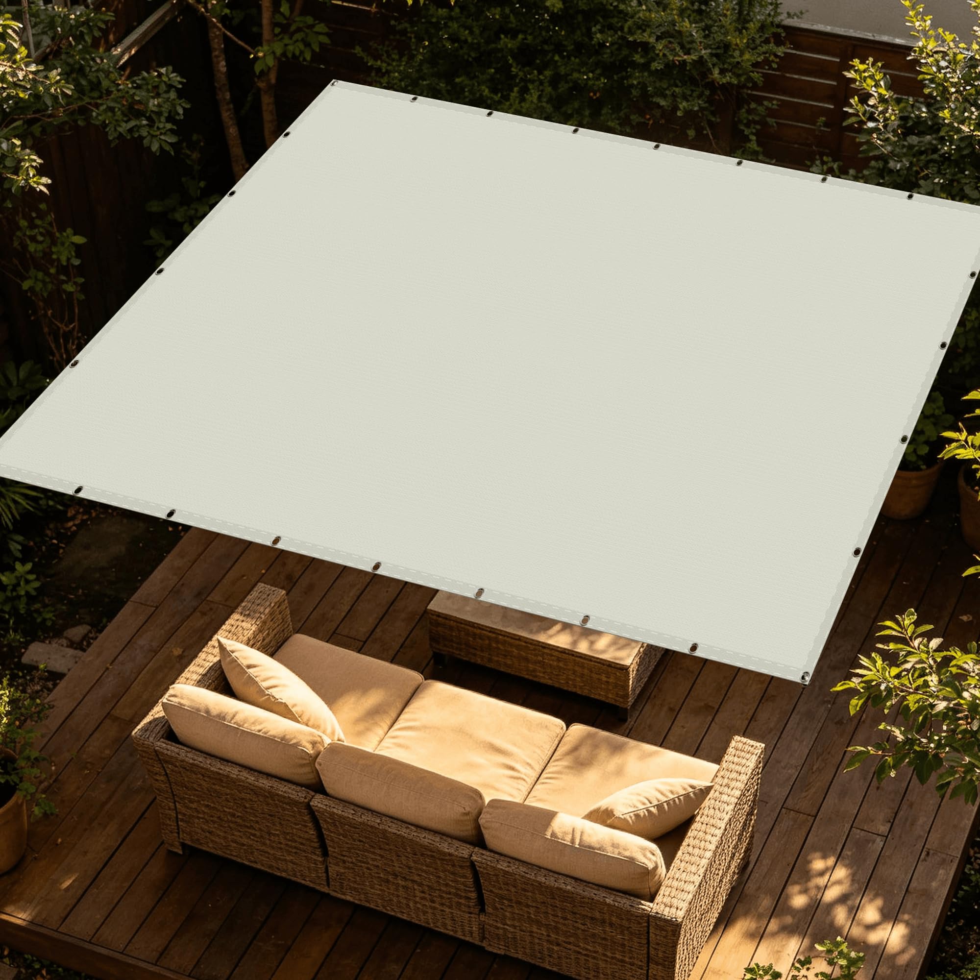 Voile d'ombrage rectangulaire imperméable 240x280 protection UV terrasse piscine