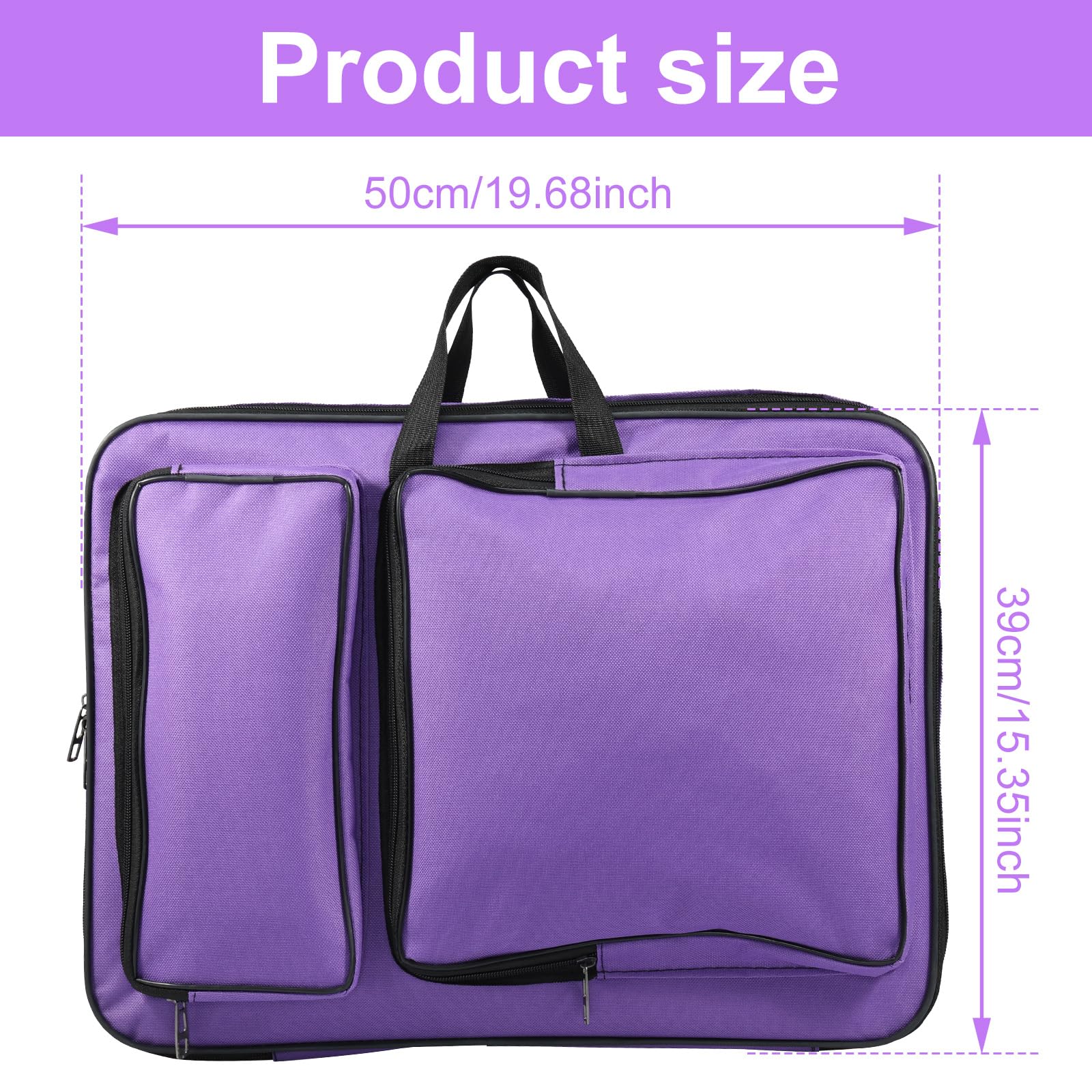 HSHGZSR Art Portfolio Bag, A3 Artist Portfolio Storage Bag, Canvas Painting Pad Shoulder Bag, 8K A3 Art Carry Case Bag, Painting Storage Bag, Drawing Board Backpack Sketch Pad Bag for Art (purple)