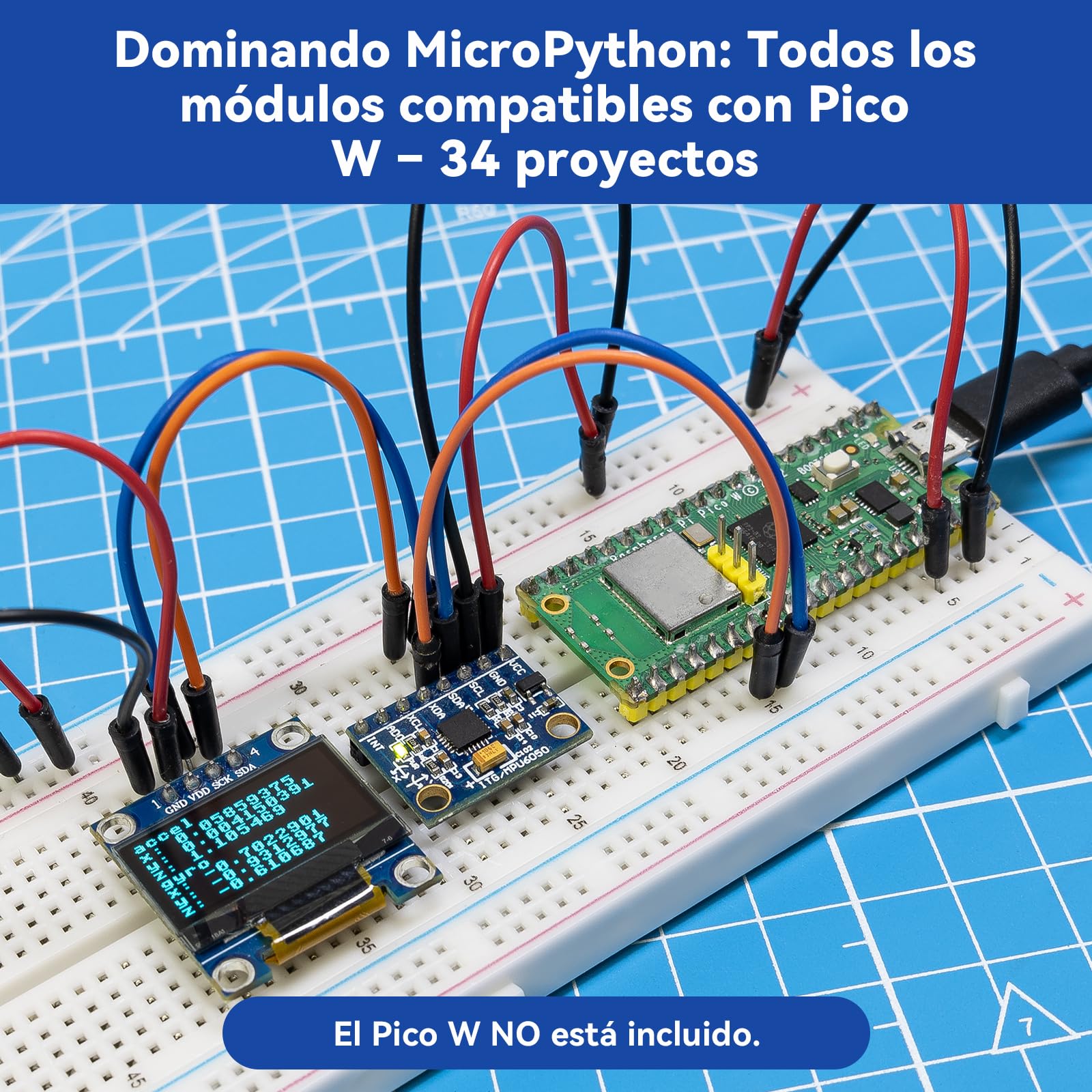 SunFounder Kit de Sensor Universal Compatible con Arduino Mega/R3/R4 Minima/WiFi Nano, Raspberry Pi 5/4B/3B+/Zero 2 W/, Pico W, ESP32, C++, Python, MicroPython, Principiantes e Ingenieros