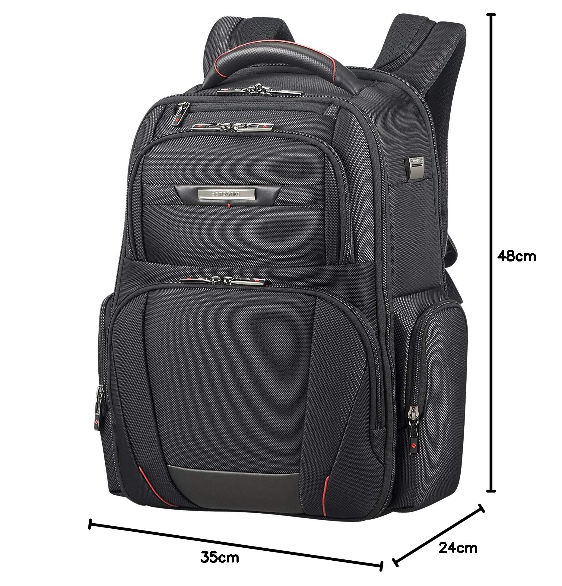 Samsonite Pro -DLX 5-15,6 cala rozszerzalny plecak laptopa, 44,5 cm, 21/26 L, czarny (czarny)