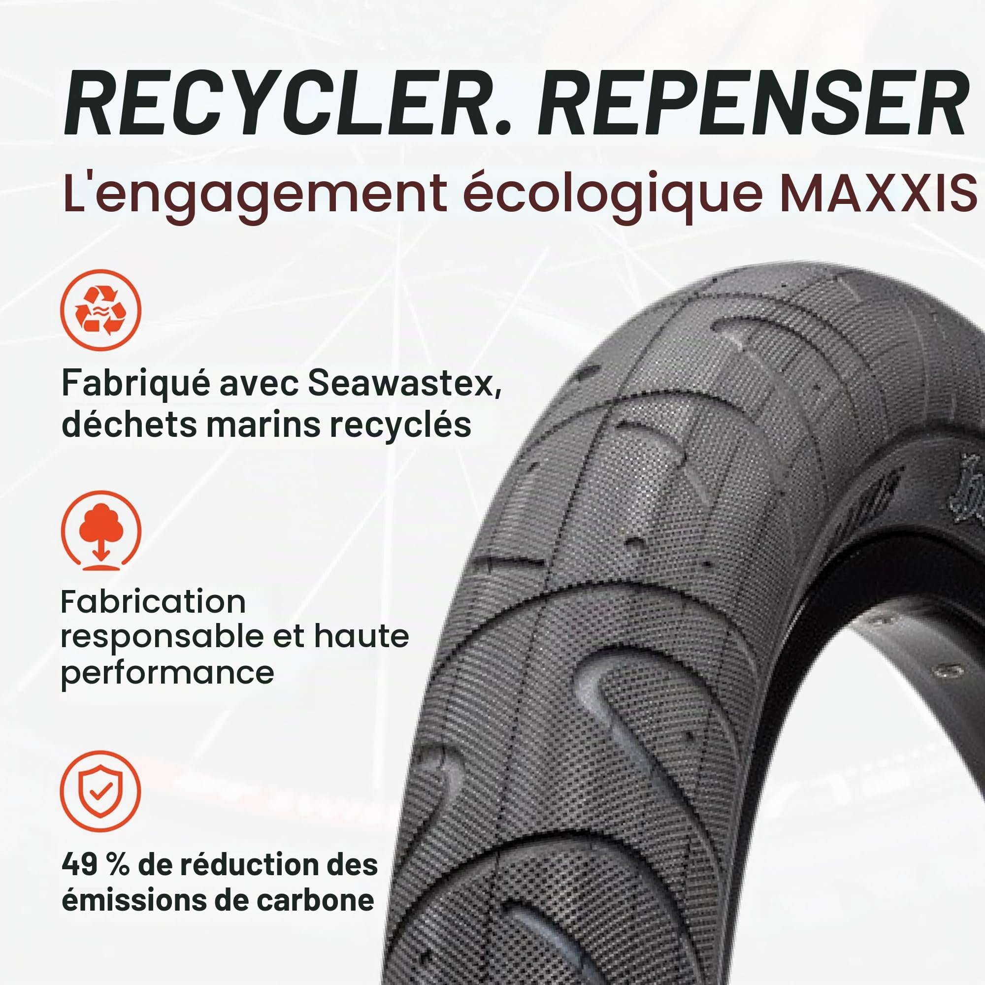 MAXXIS Hookworm Pneus Vélo ultra-résistants pour BMX, Cruiser, Trail et Vélo 20", 24", 27,5", 29"