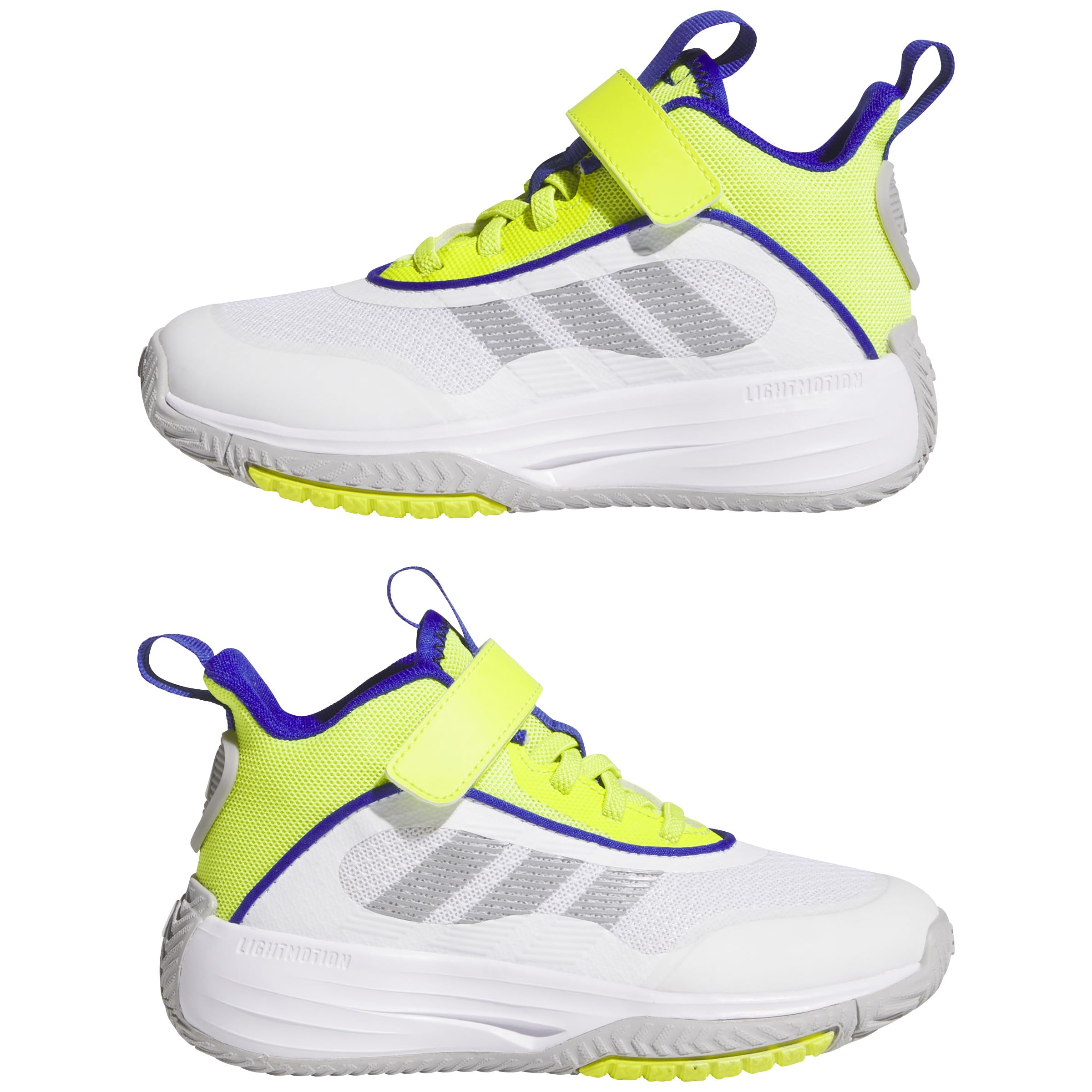 adidas Unisex niños Ownthegame 3.0 Shoes, FTWR White/Grey Two/Solar Slime, 33 EU