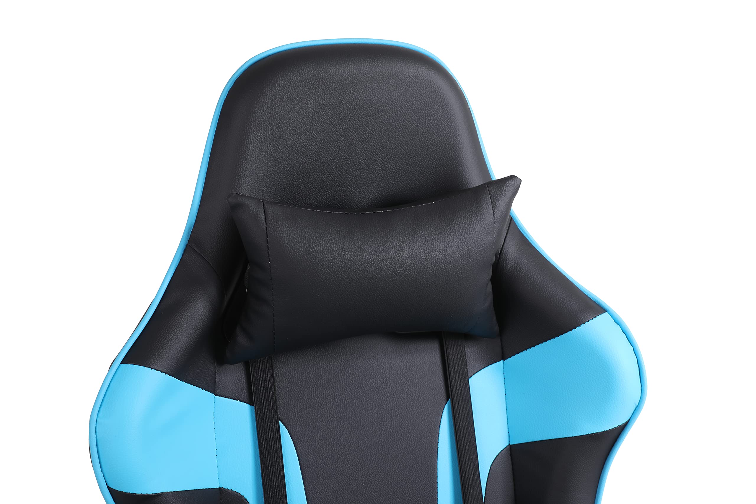 Sedia da Gaming Massimo Comfort e Stile RAPTOR Schienale Reclinabile Altezza Regolabile con Braccioli Poggiatesta Supporto Lombare Poltrona Playstation (Nero/Blu)