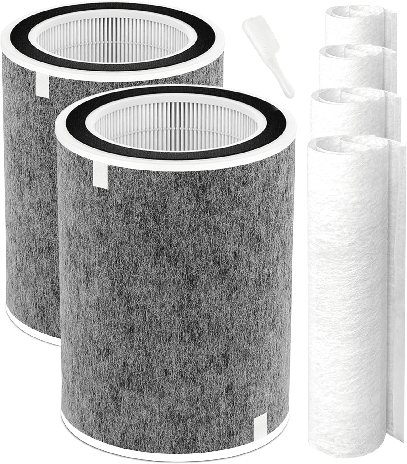 HP201 HP202 Replacement Filter Compatible with Shark HP200 Series, HP302 & HC502 Air Purifier MAX, 3-in-1 Grade Filter, Part #HE2FKBAS, HE2FKBASMB (2-Pack)