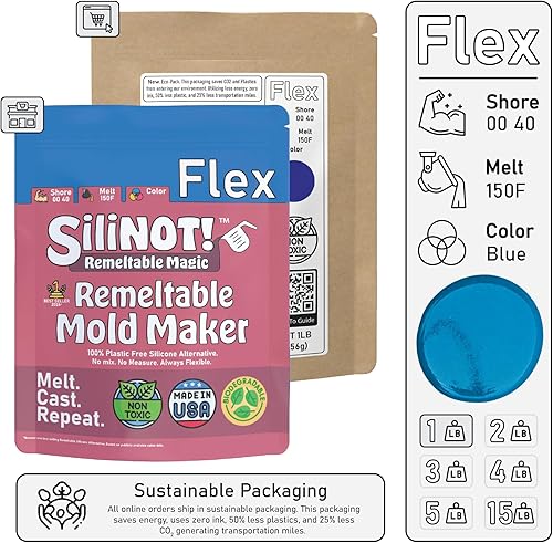 Miniatura 2 de Kit de fabricación de moldes de silicona Remeltable de 16 onzas. Más fácil que el molde de silicona. Reutilización 30x, sin mezcla, no tóxico,