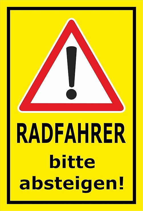 Aufkleber 'Radfahrer Bitte Langsam Fahren' – 15x10 Cm, Wetterfest, Made In Germany