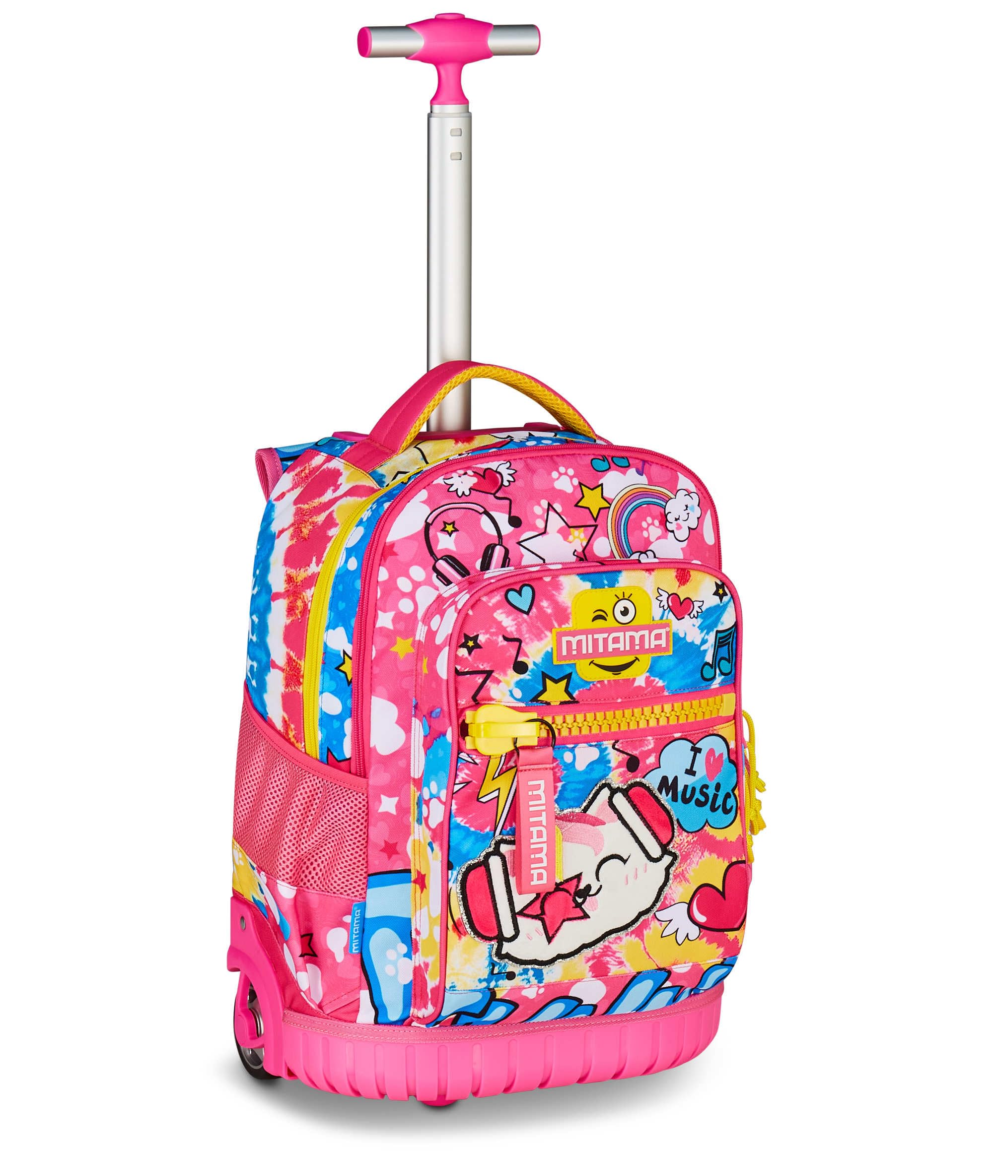 Mitama Trolley Escolar Run Maxi CATROCK, Fucsia, Doble Compartimento, Bolsillo Frontal, 2 Bolsillos Laterales, Escuela Primaria y Tiempo Libre, niña