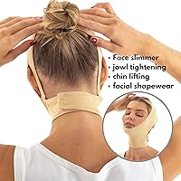 Vista 5 de Vendaje de compresión poscirugía para el cuello y la barbilla, más delgado para la cara, ajuste de la papada, cobertura del cuello, correa