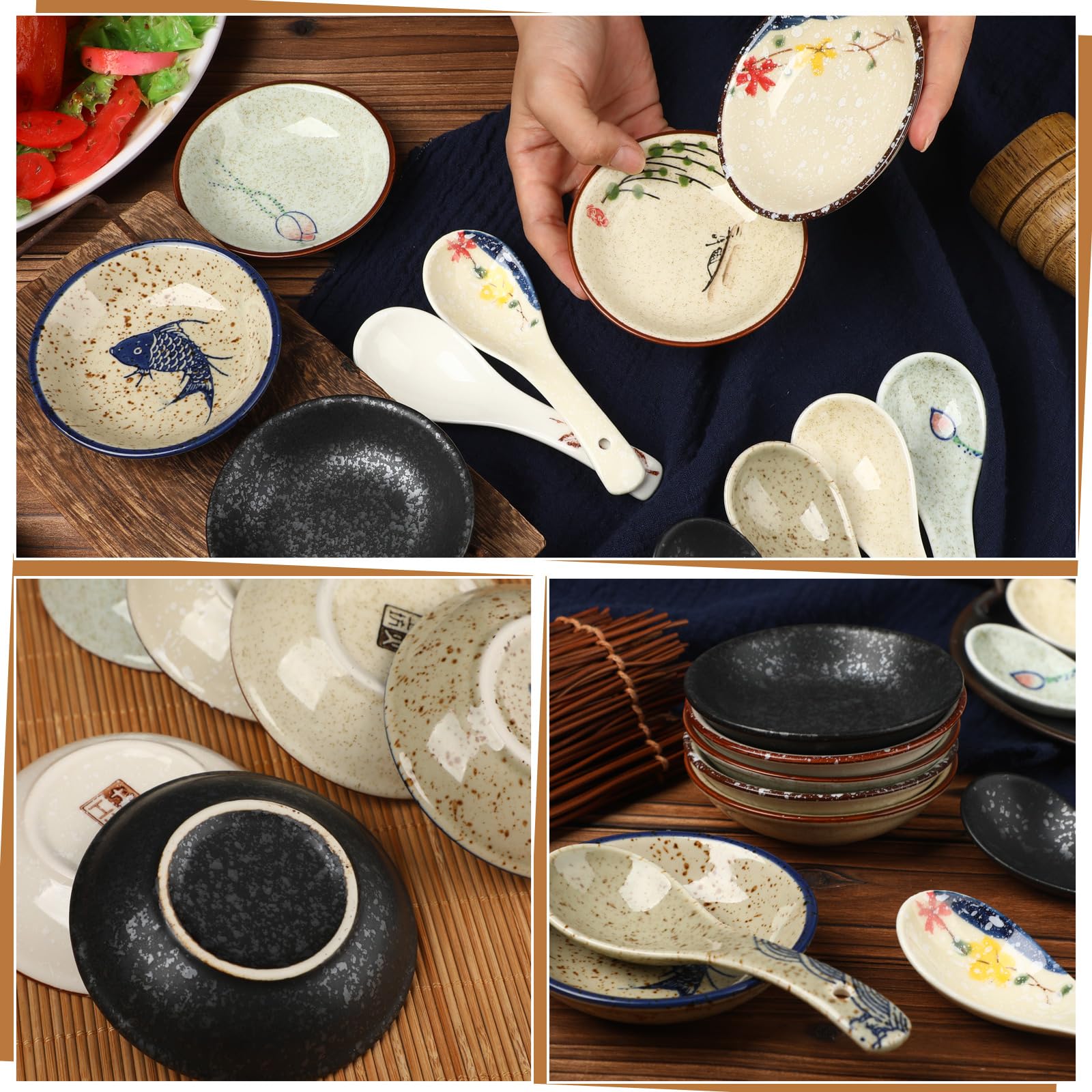 Amazon.com: Tioncy Set of 12 Japanese Retro Style Tableware Soy
