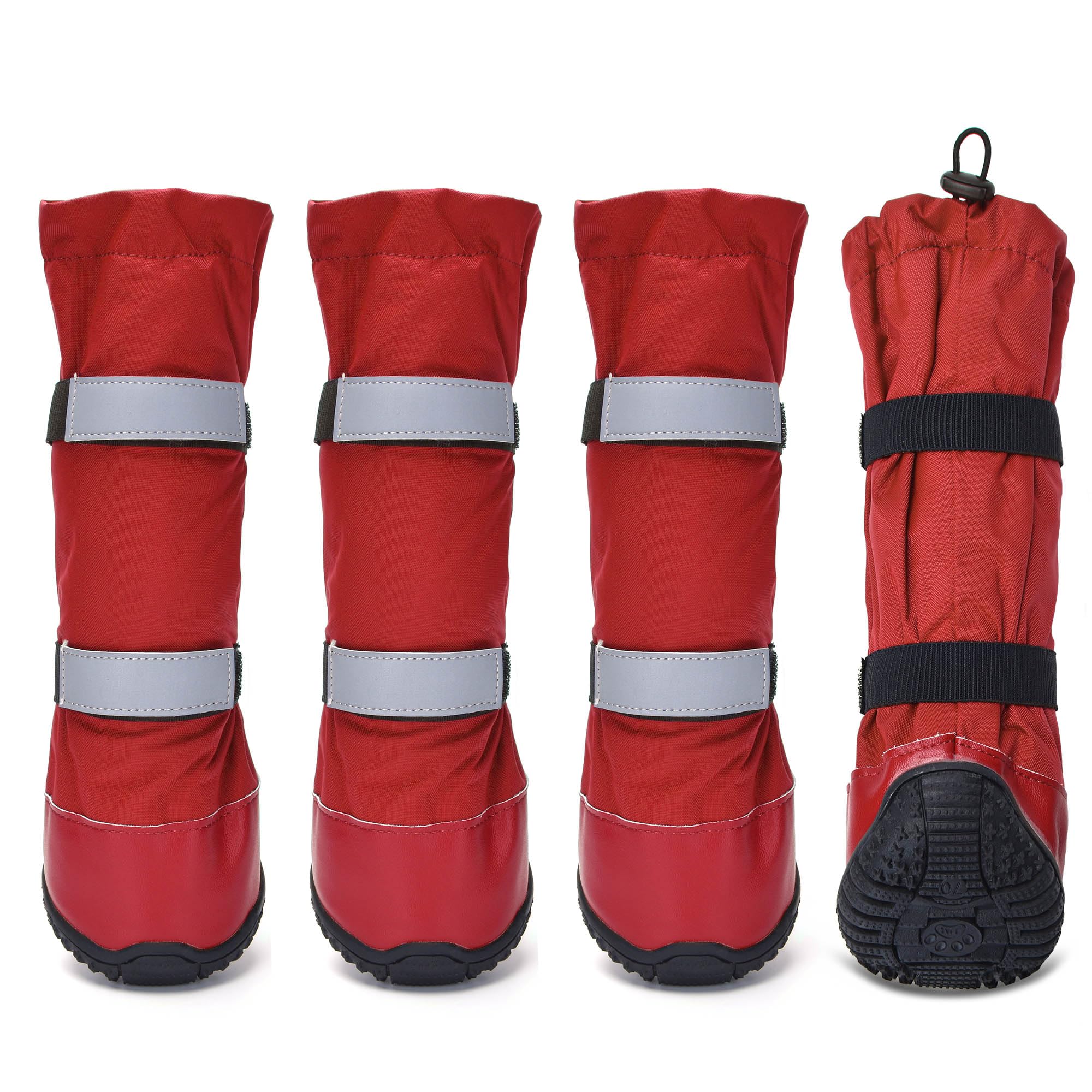 hipaw waterproof dog boots for winter snow rain,non-slip dog shoes for medium to large dogs,extended cuff paw protectors for outdoor walking hiking