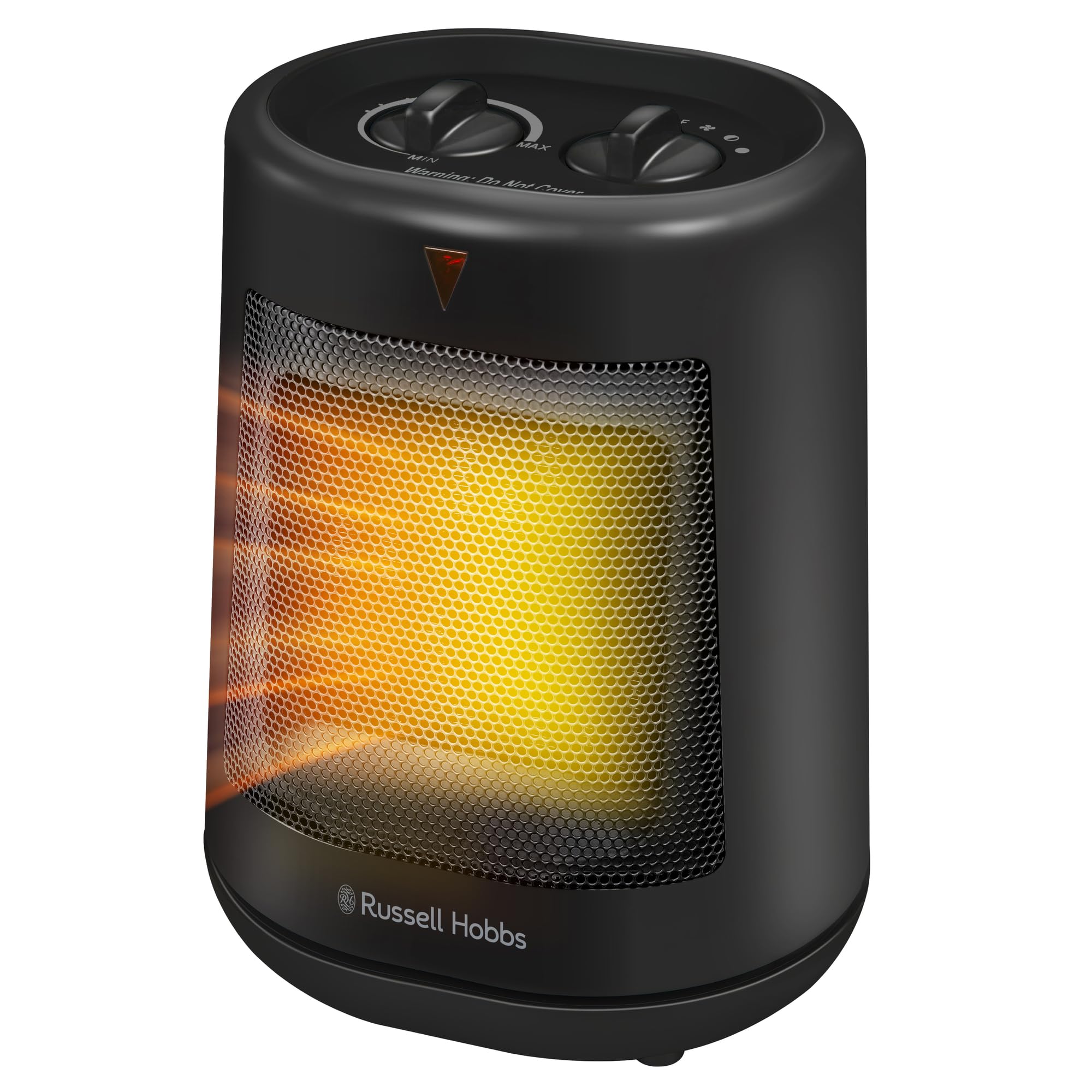 Russell Hobbs - Calentador eléctrico de cerámica PTC de 2000 W/2 KW en color negro, oscilante portátil, 2 ajustes de calor, protección contra sobrecalentamiento, termostato ajustable de 20 m2 tamaño