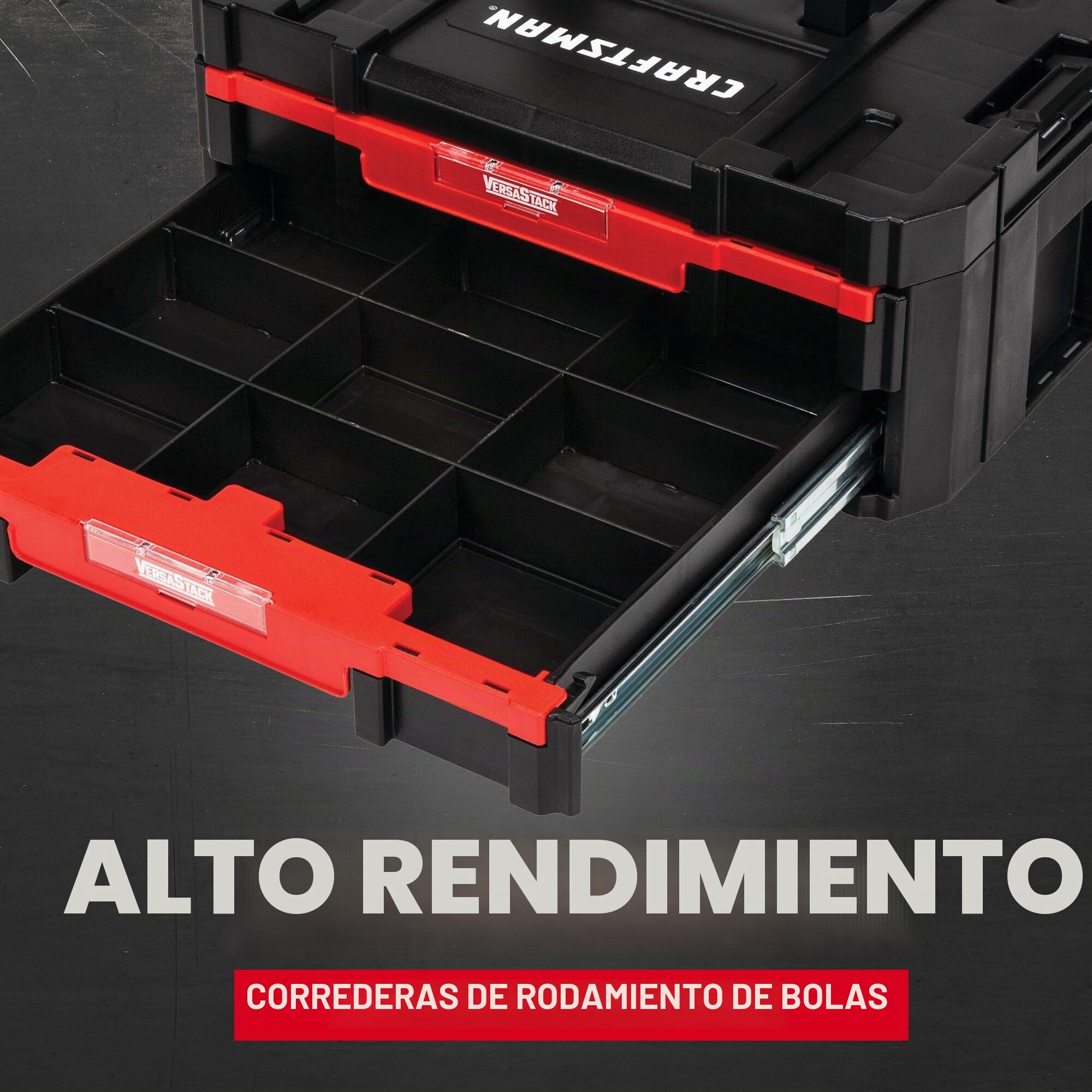 CRAFTSMAN Caja de herramientas de plástico con cajones, organizador y almacenamiento (CMST17804)