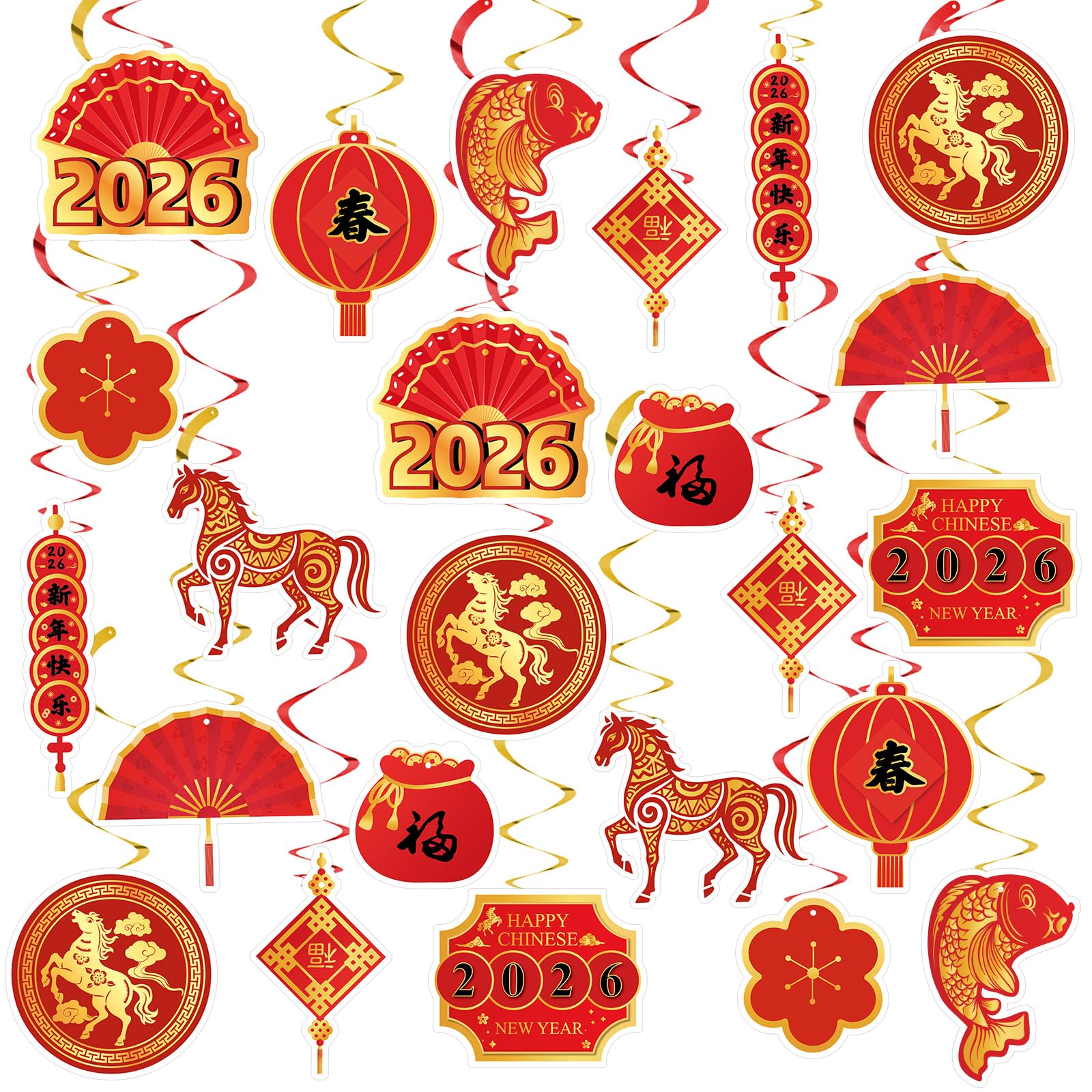 Amazon.com: 22 Set Chinese New Year Decoration 2026 Lunar New Year