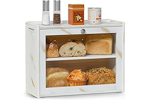 Stylish and Functional Kitchen Companion: Our Marble Finish Bread Box
