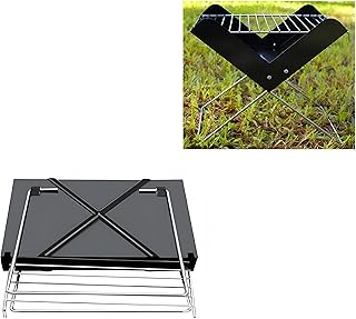 Outdoor Camping Grill - Compact folding charcoal grill with heat-resistant metal construction, 30x27x6 cm size, and chrome wire mesh for easy transport and efficient grilling