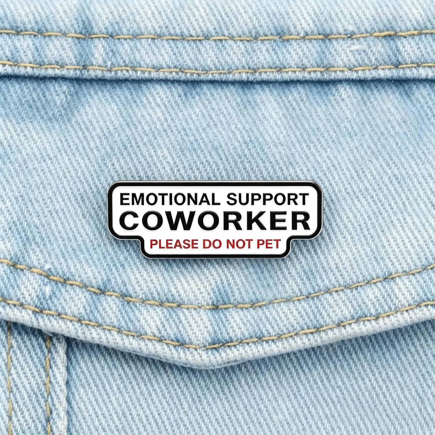 Emotional Support Coworker Enamel Pin, Do Not Pet Funny Office & Work Humor Lapel Backpack Coat Outfit Jewelry image 4