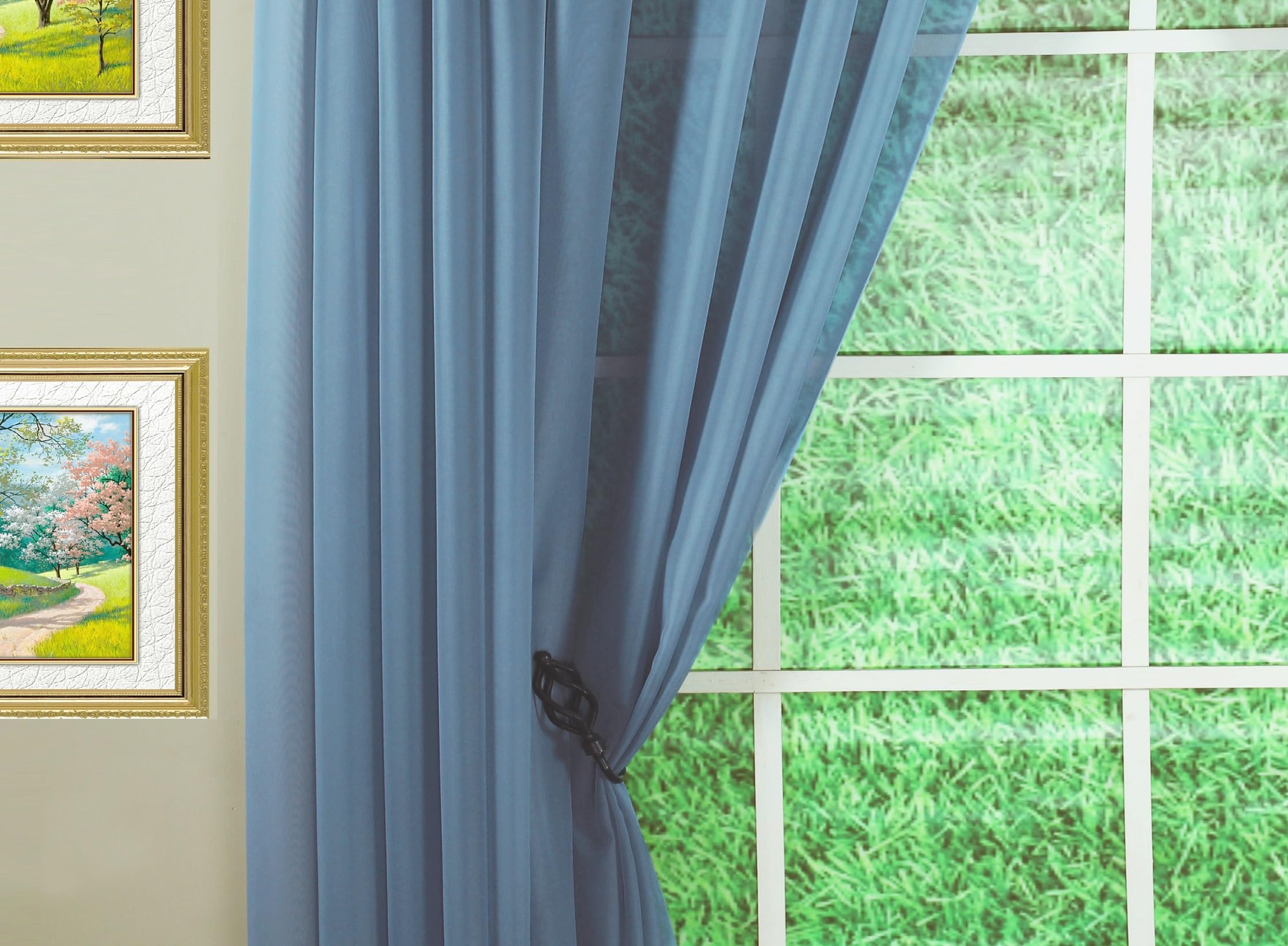Today's Curtain Emelia Original Voile Panel 120", Wedge Blue, 60" W x 120" L โ image 1