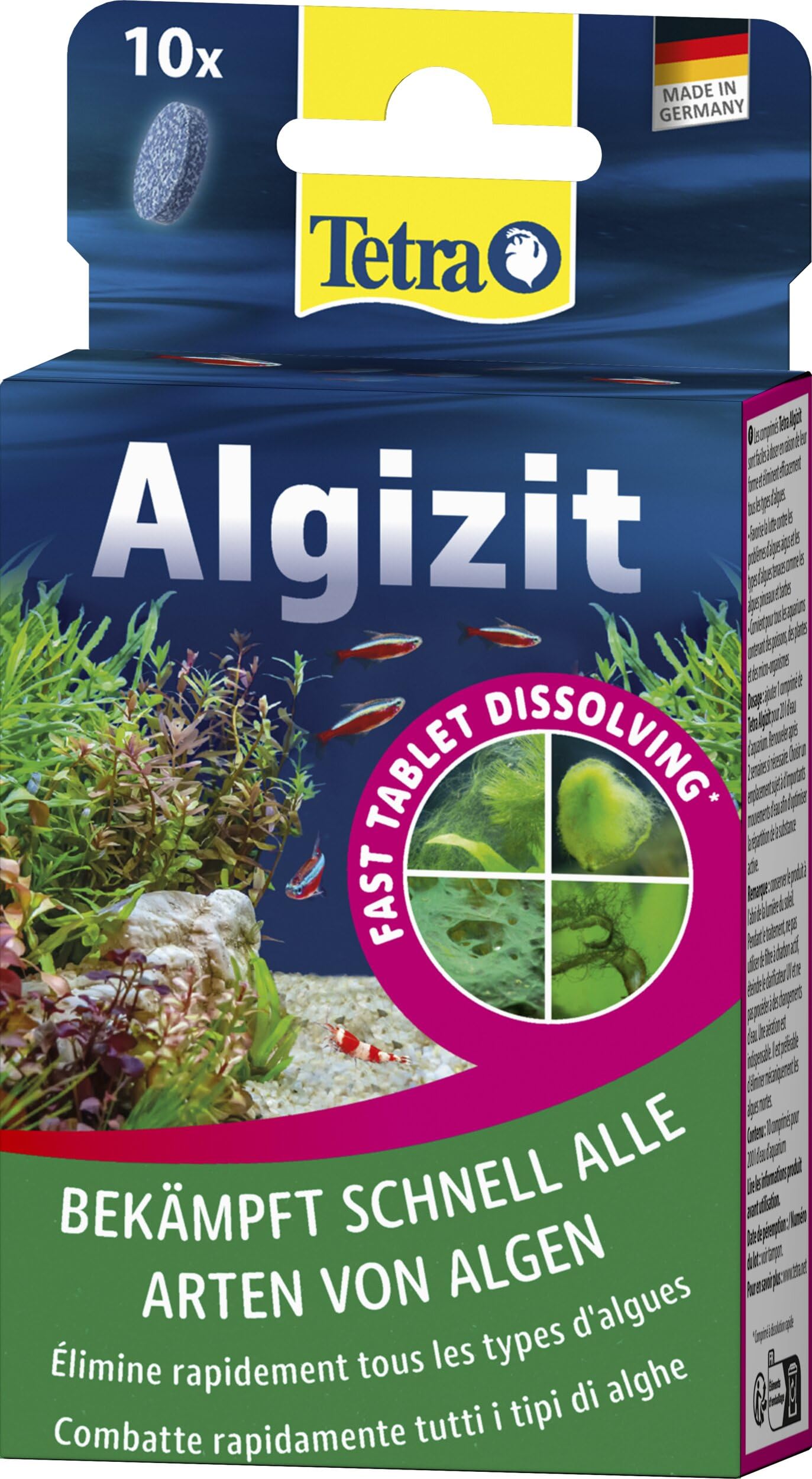 Tetra Algizit, Combatte rapidamente tutti i tipi di alghe - 10 compresse
