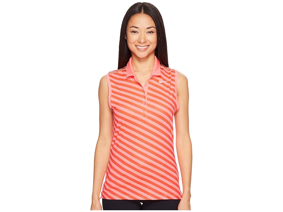 

Nike Golf Precision Print Sleeveless Polo (Lava Glow/Max Orange/Metallic Silver) Women's Sleeveless, Pink