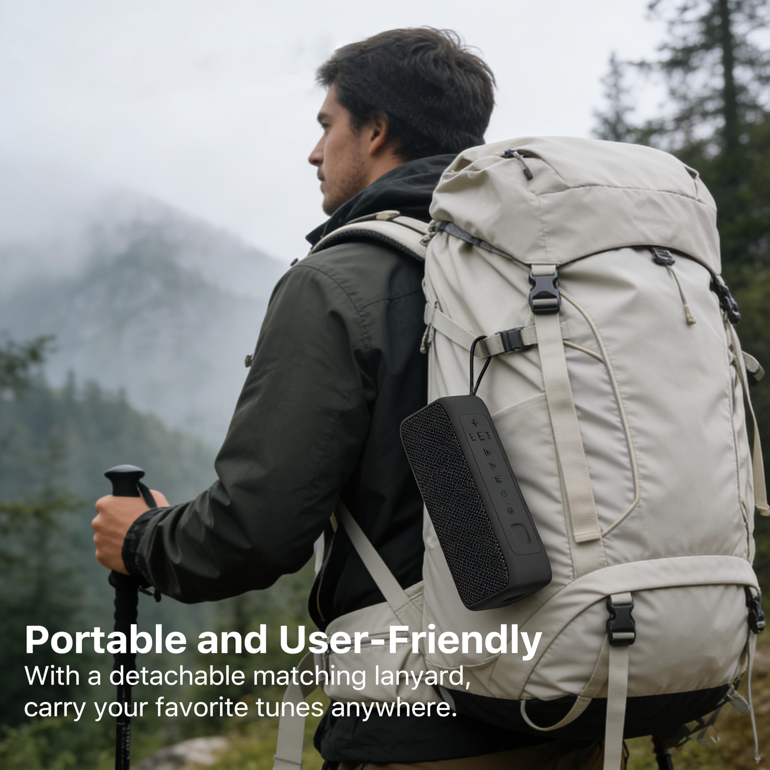 JUOVI Cassa Bluetooth Portatile Impermeabile IP68 | Supporto Scheda TF, Ingresso AUX 3,5mm, Playtime 24H, Suono Stereo 20W, Altoparlante Wireless con Bluetooth 6.0, Accoppiamen