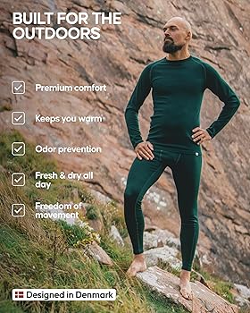 DANISH ENDURANCE Men's Merino Baselayer Set (LS Shirt + Tights) M DANISH ENDURANCE Men's Merino Baselayer Set (LS Shirt + Tights) M