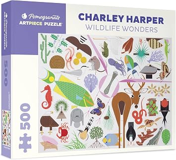 Pomegranate 500-Piece Jigsaw Puzzle for Adults, Charley Harpers Wildlife Wonders, Large Piece Puzzle, Matte Finish, Snug Fit
