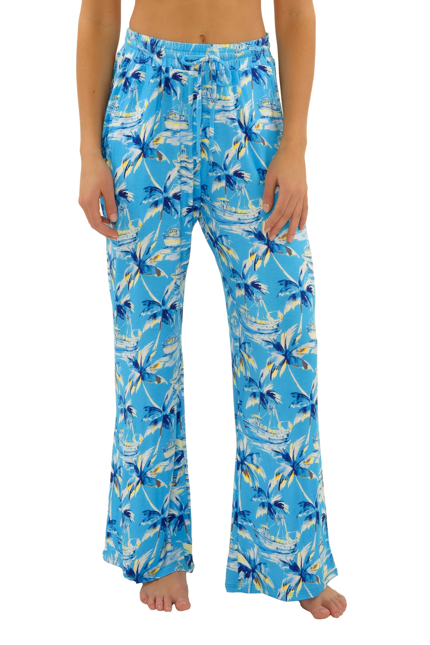 Salt Life womens Tropic Palm Pants Casual Wide Leg Beach Cover Ups for Women