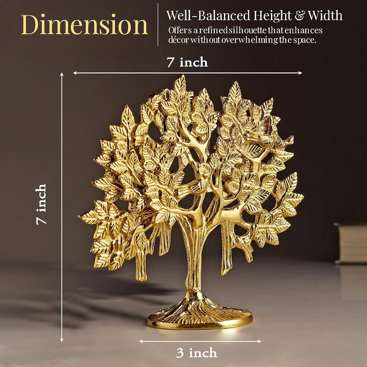 Anavana 100% Pure Brass Kalpavriksha Tree with Birds | Antique Gold Tree of