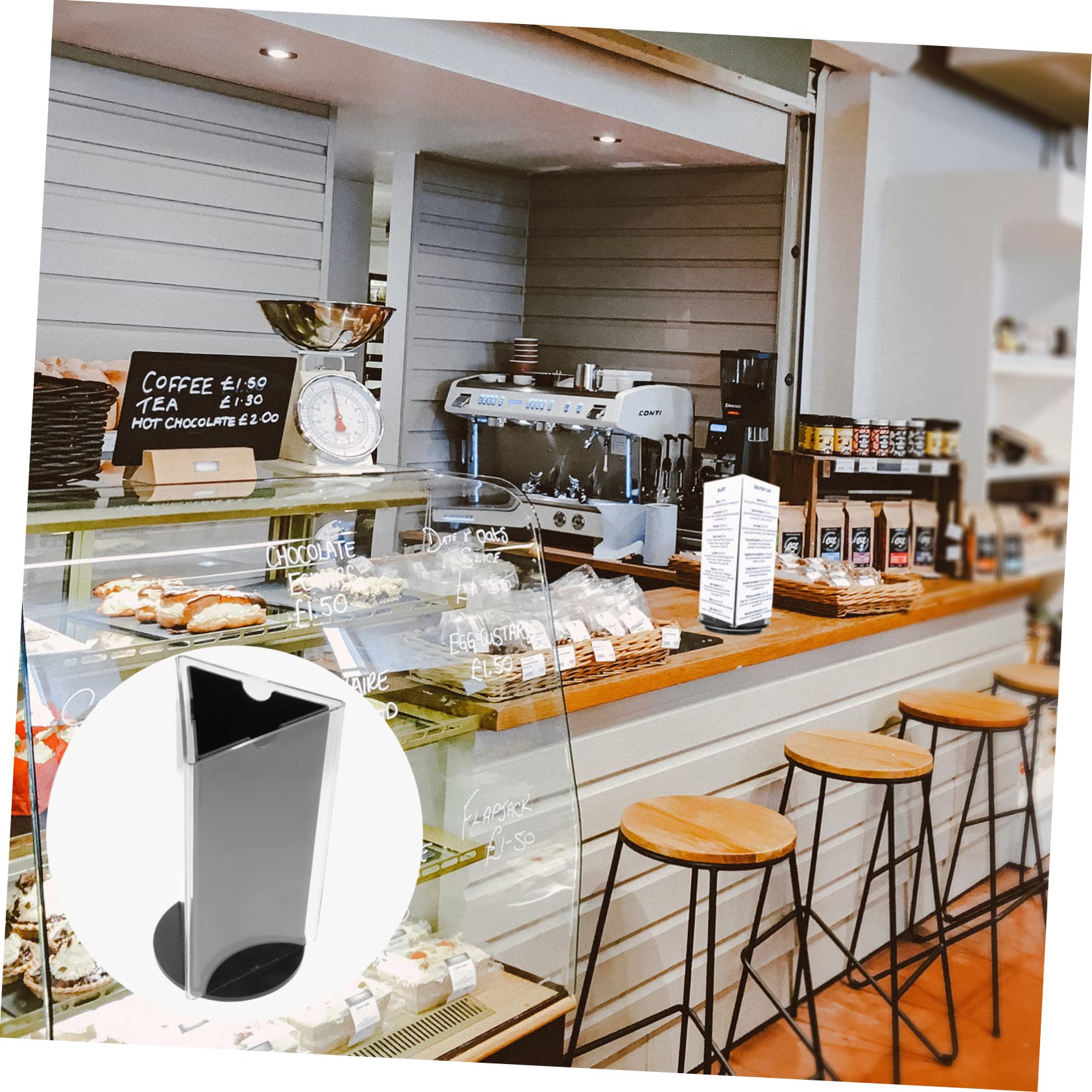 SEWACC 3 Stück Acryl Tischaufsteller Drehbar Dreiseitiger Menühalter Transparenter Stabiler Preisschildhalter für Restaurant Büro Laden und Ausstellung