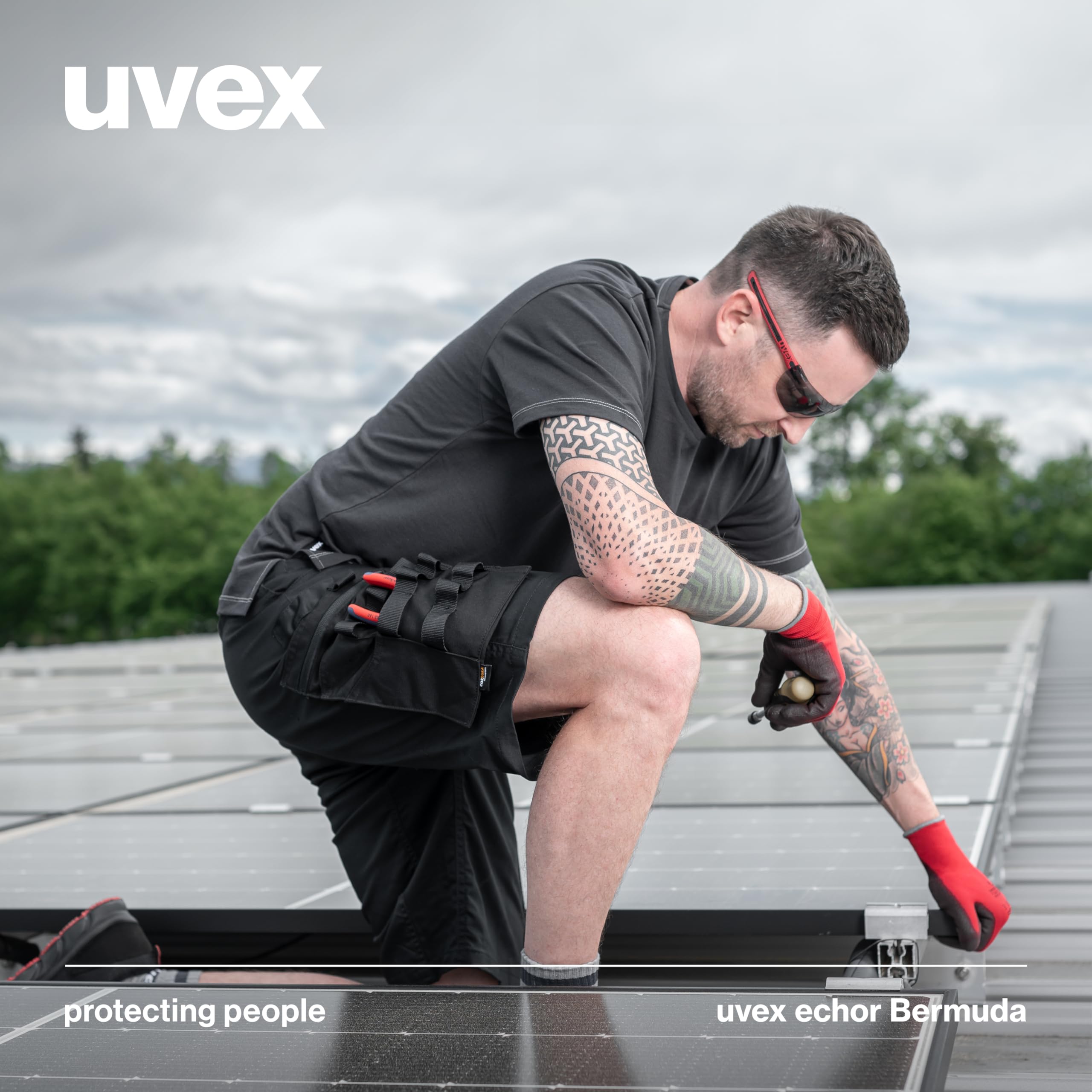 Uvex echor Arbeitsshorts - Kurze Premium Arbeitshose - Herren-Cargohose - Stretch-Bund, leicht, elastisch & viel Stauraum