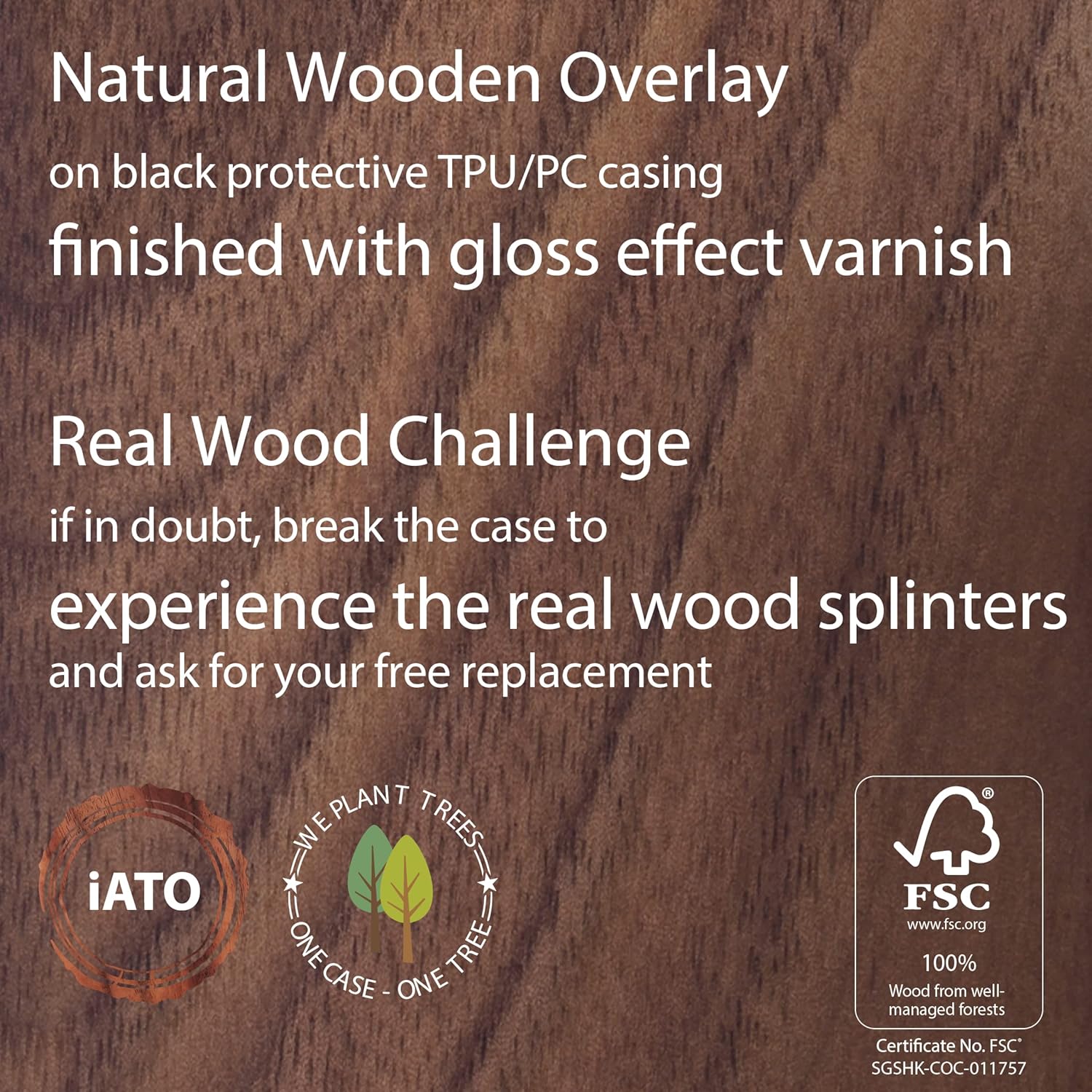 Blасk Frіdау 🔥 iATO iPhone 12 Wood Case. Natural Walnut Wooden Minimalistic Cover Unique & Classy Woodgrain Accessory for iPhone 12 6.1 inch